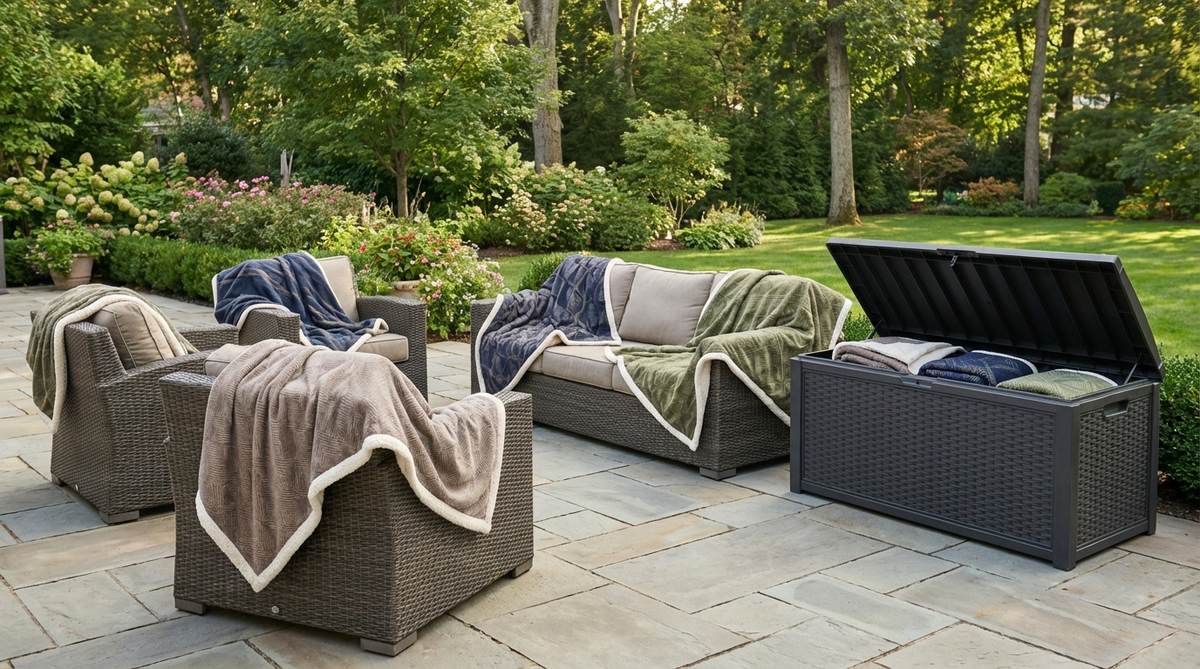 layered throw blankets
