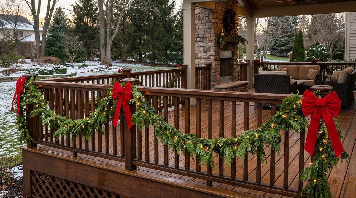 balustrade railing garland swags