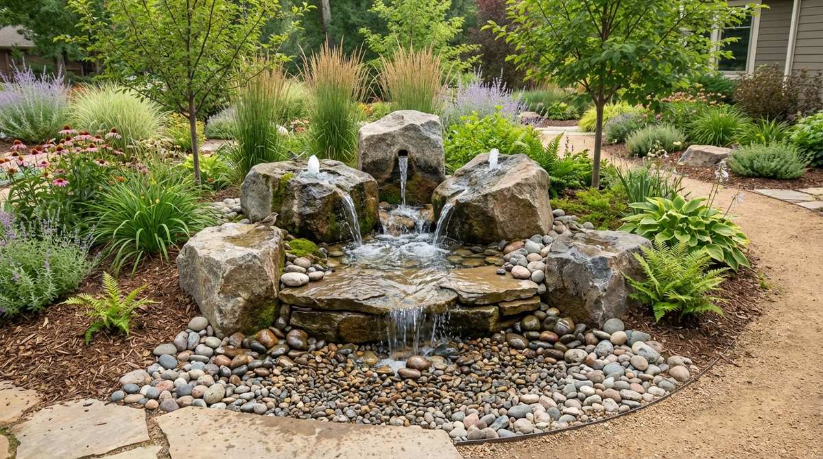 bubbling rock fountain