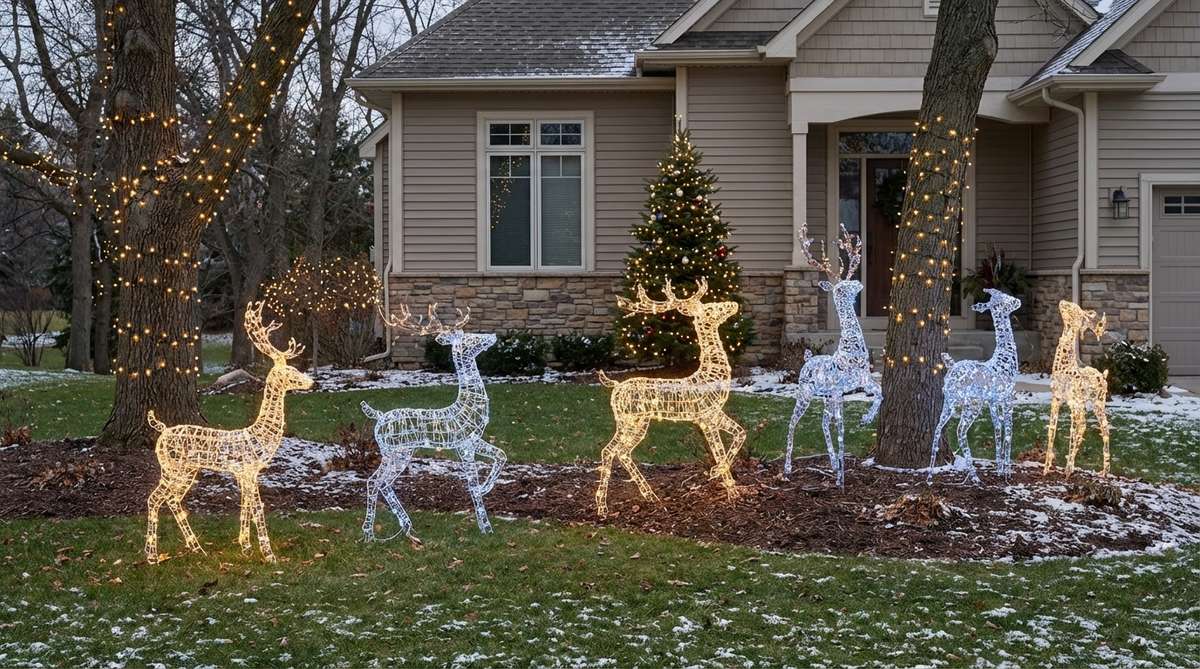 reindeer lawn sculptures