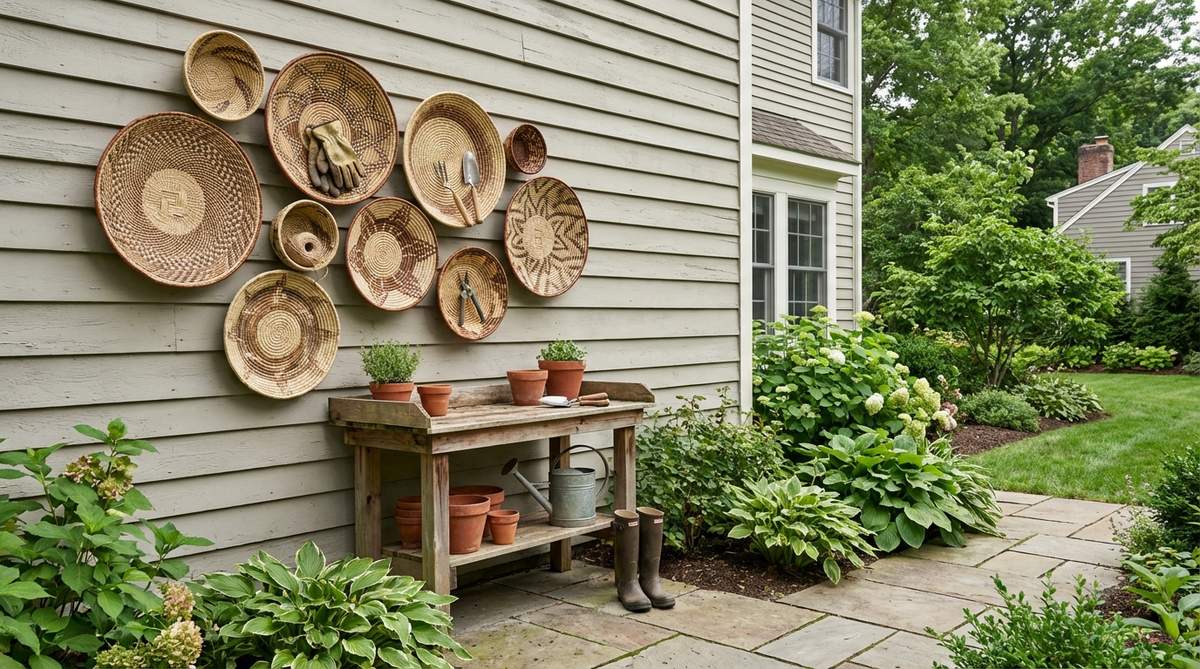 woven basket wall displays
