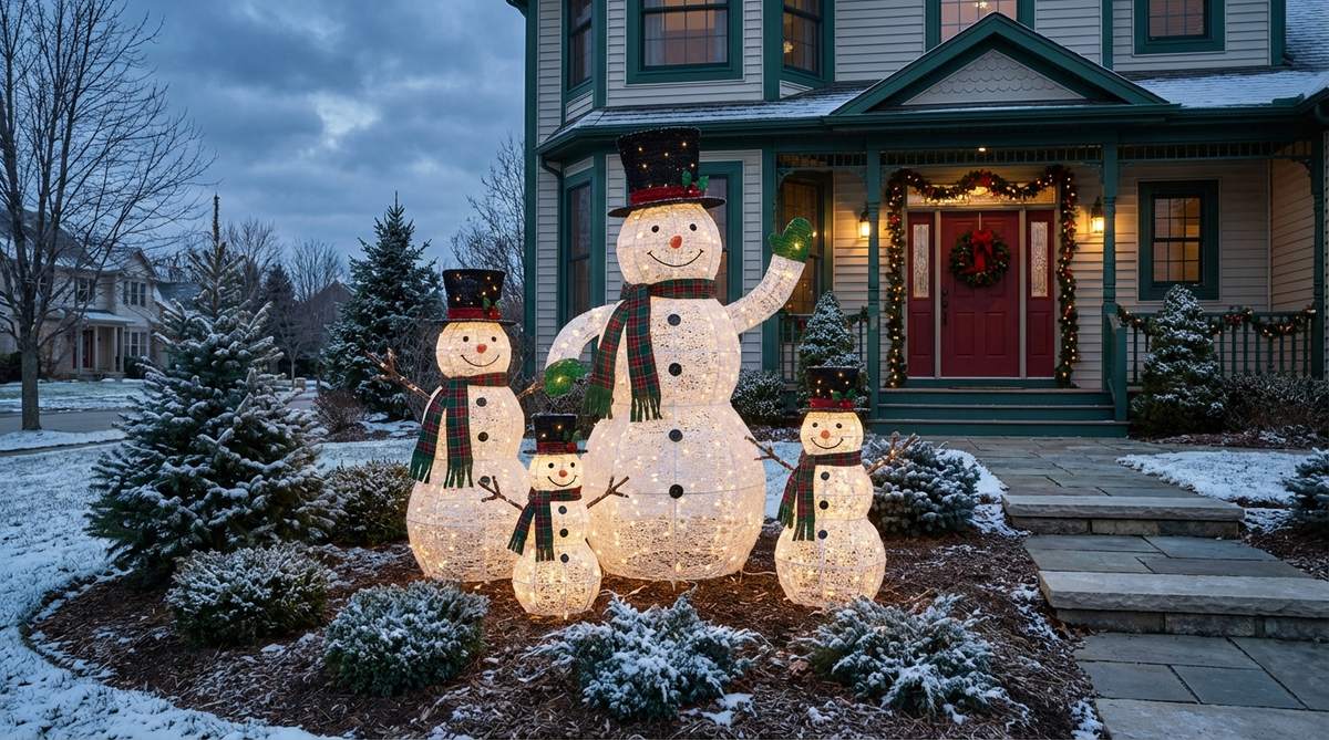 snowman family displays