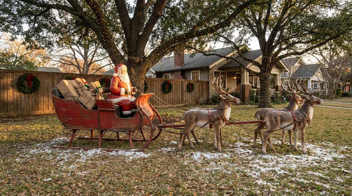 vintage santa sleigh displays