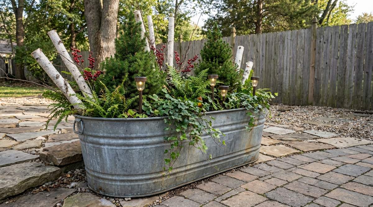 metal washtub container gardens