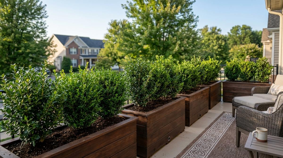 evergreen shrub border