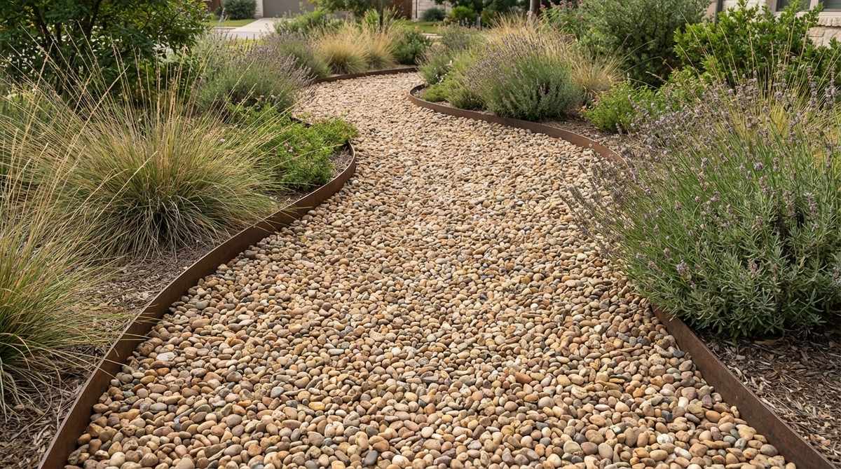 pea gravel pathways