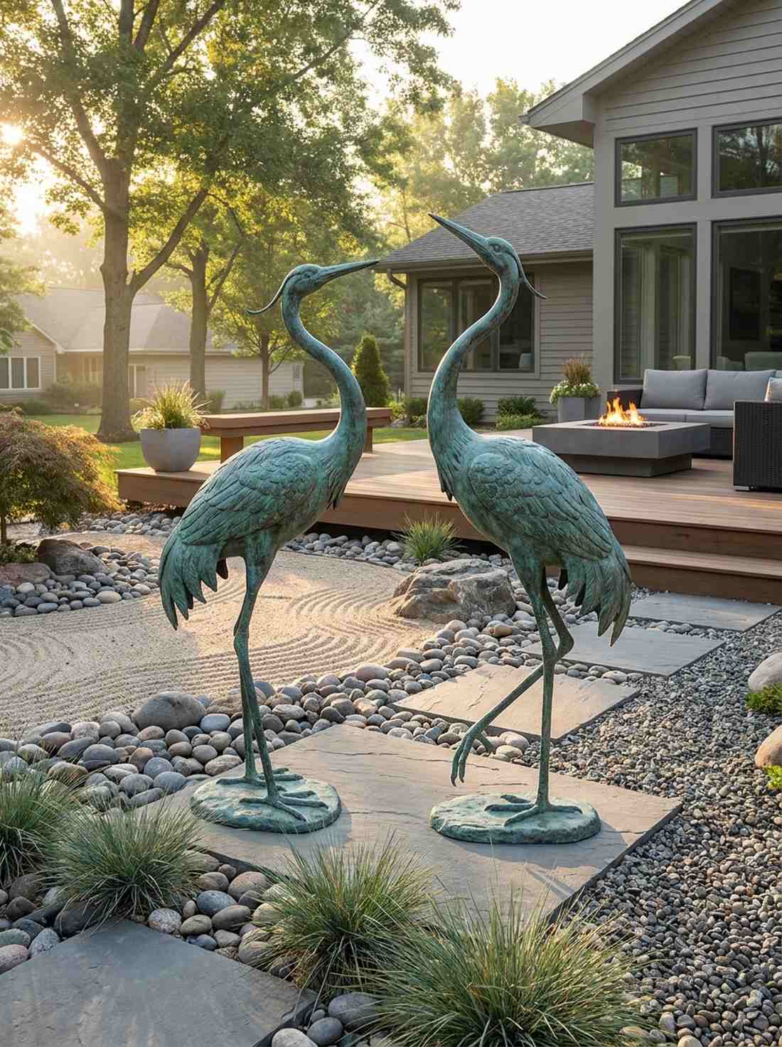 crane pair courtship pose