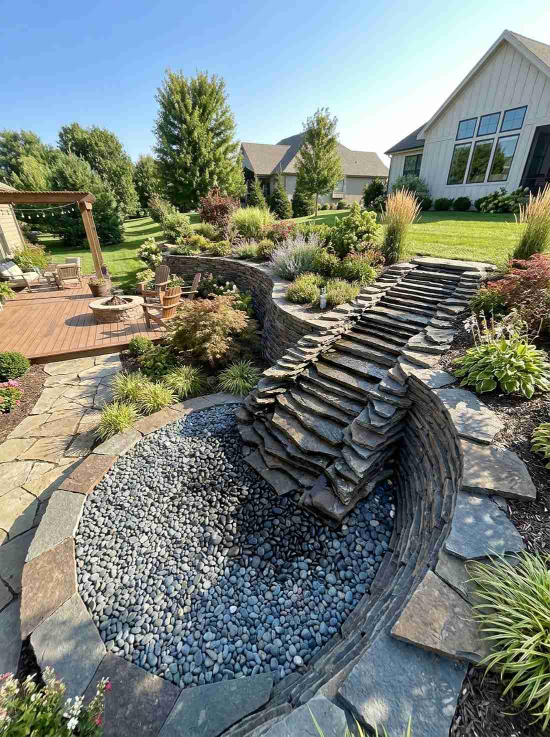dry waterfall cascade