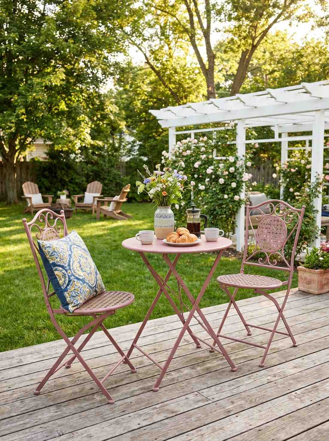 dusty pink bistro set
