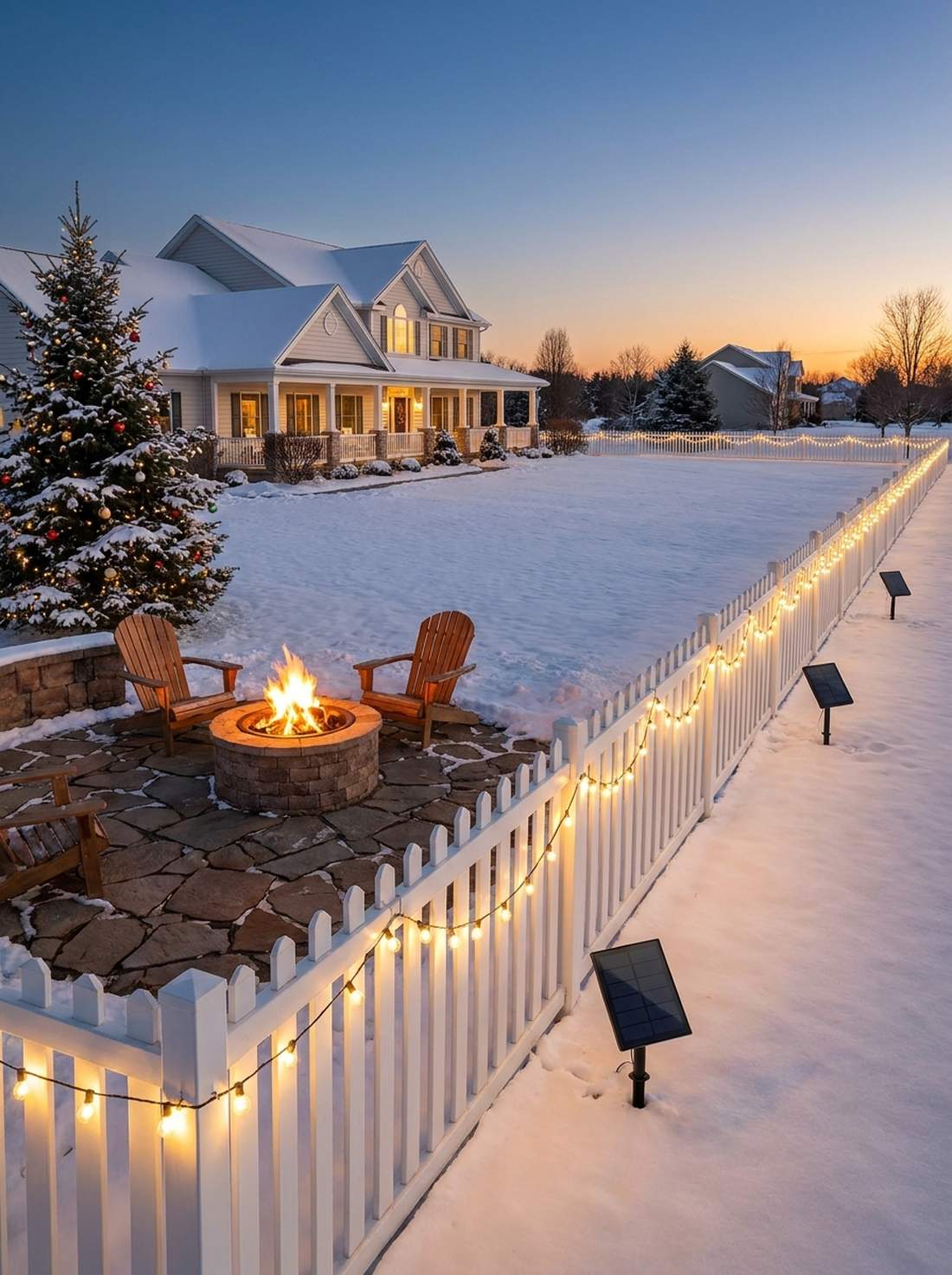 fence line border lights