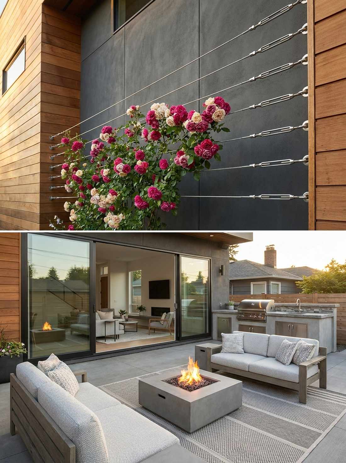 horizontal rail contemporary trellis