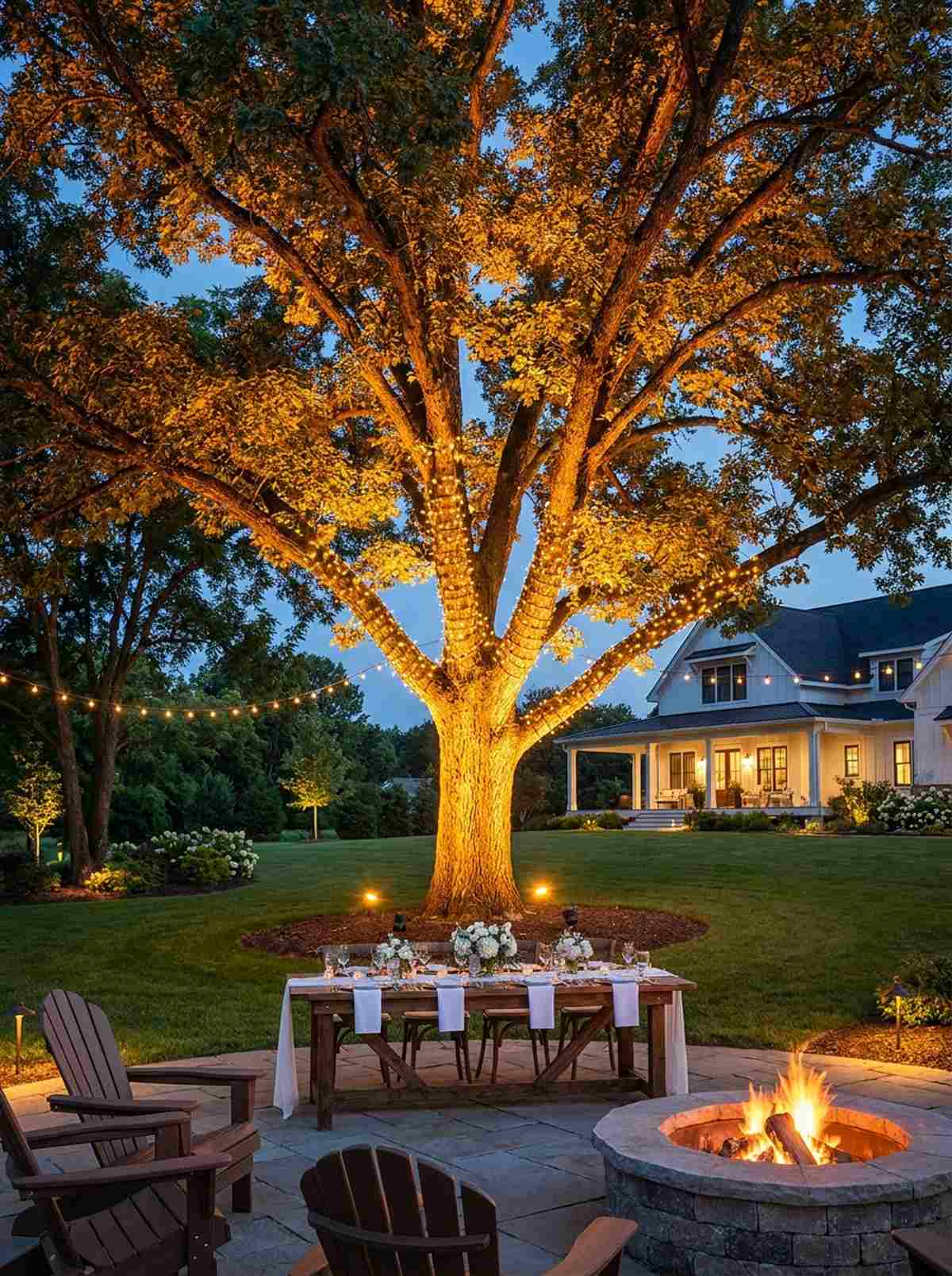 illuminated centerpiece tree