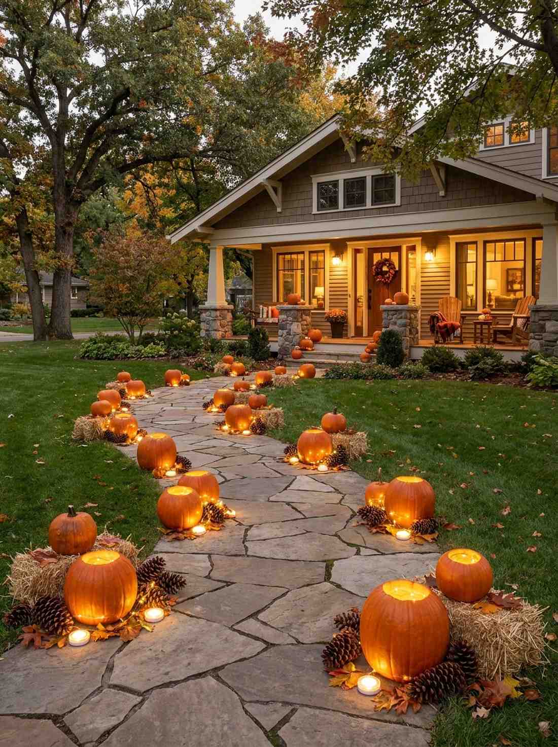 illuminated pathway lining