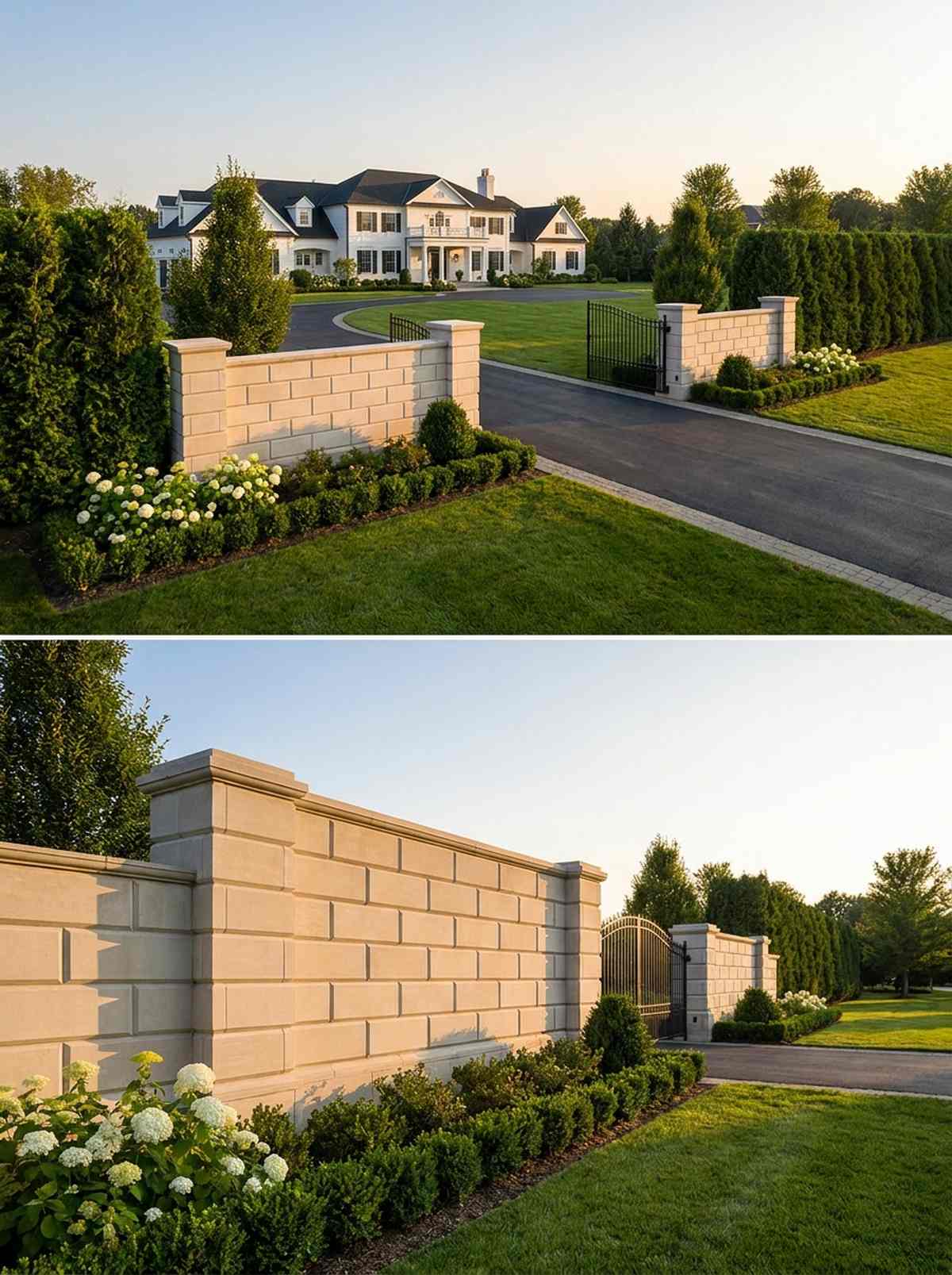 limestone ashlar formal wall