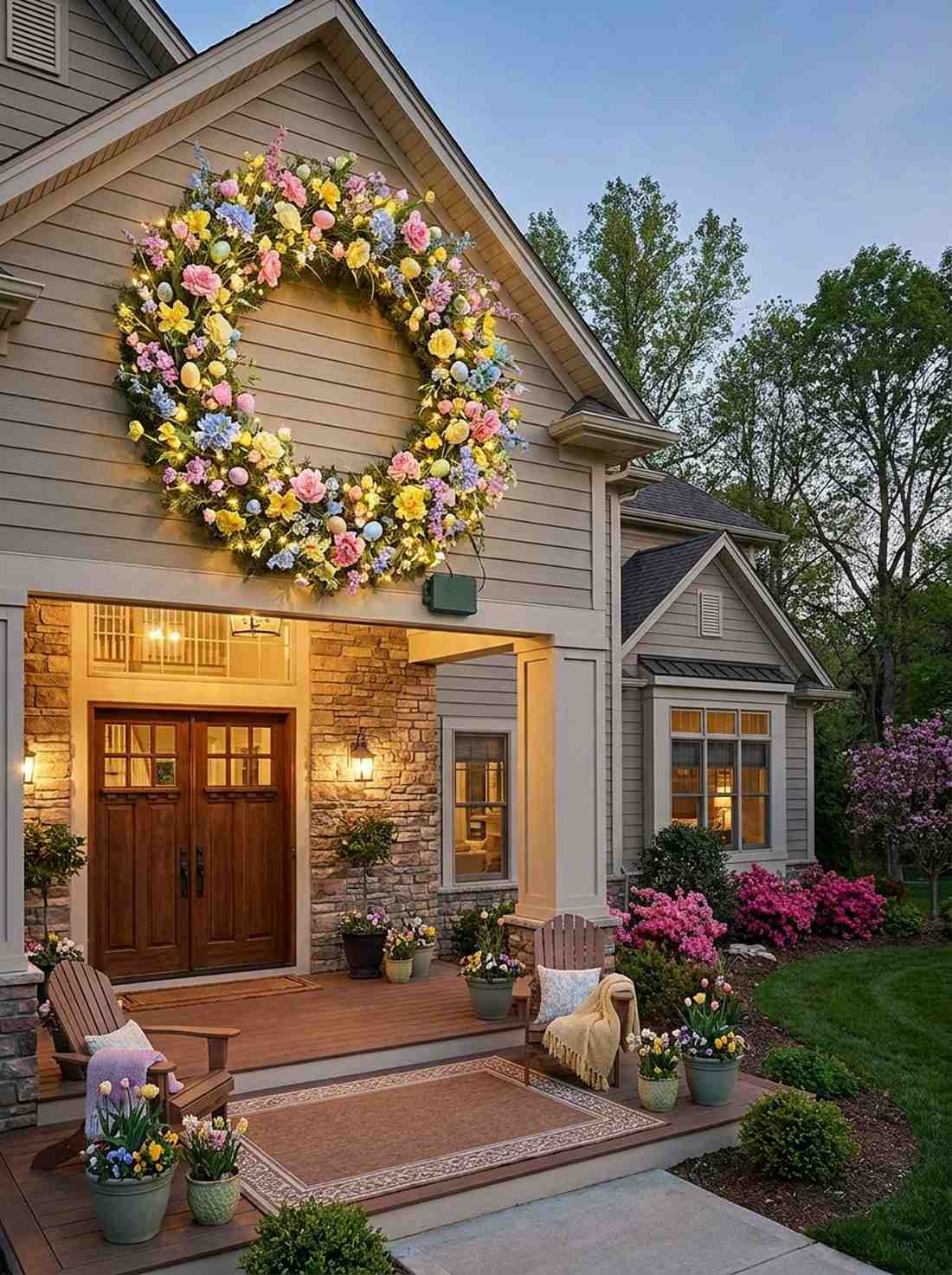 oversized pre lit easter wreath
