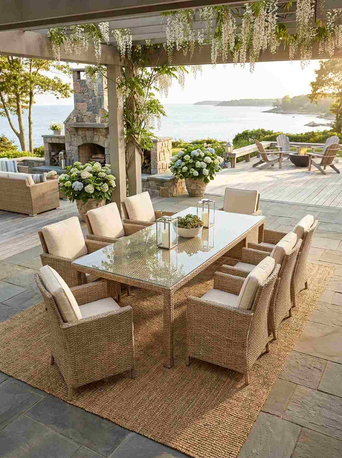 resin wicker rectangular dining set