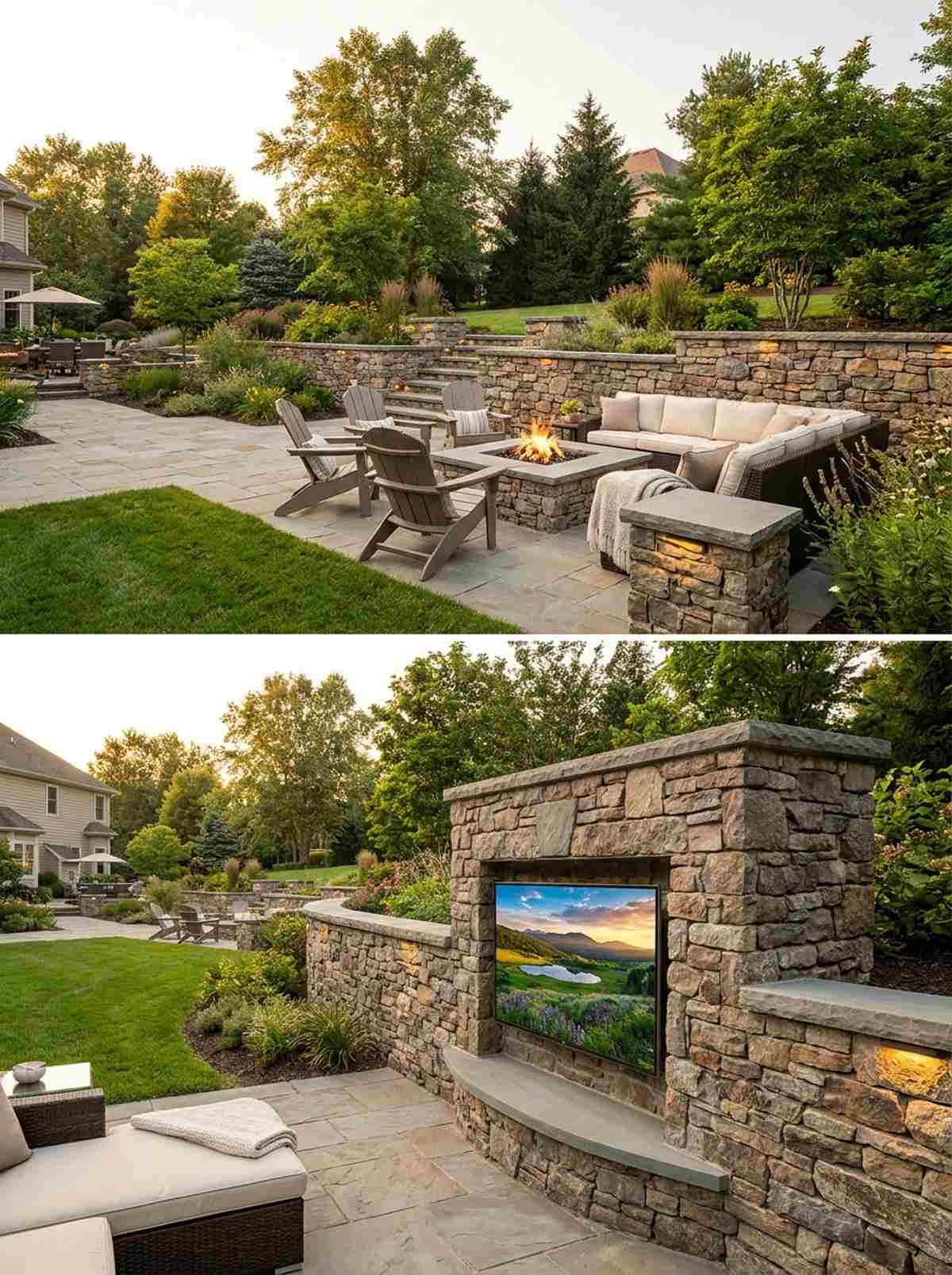 retaining wall built in niche