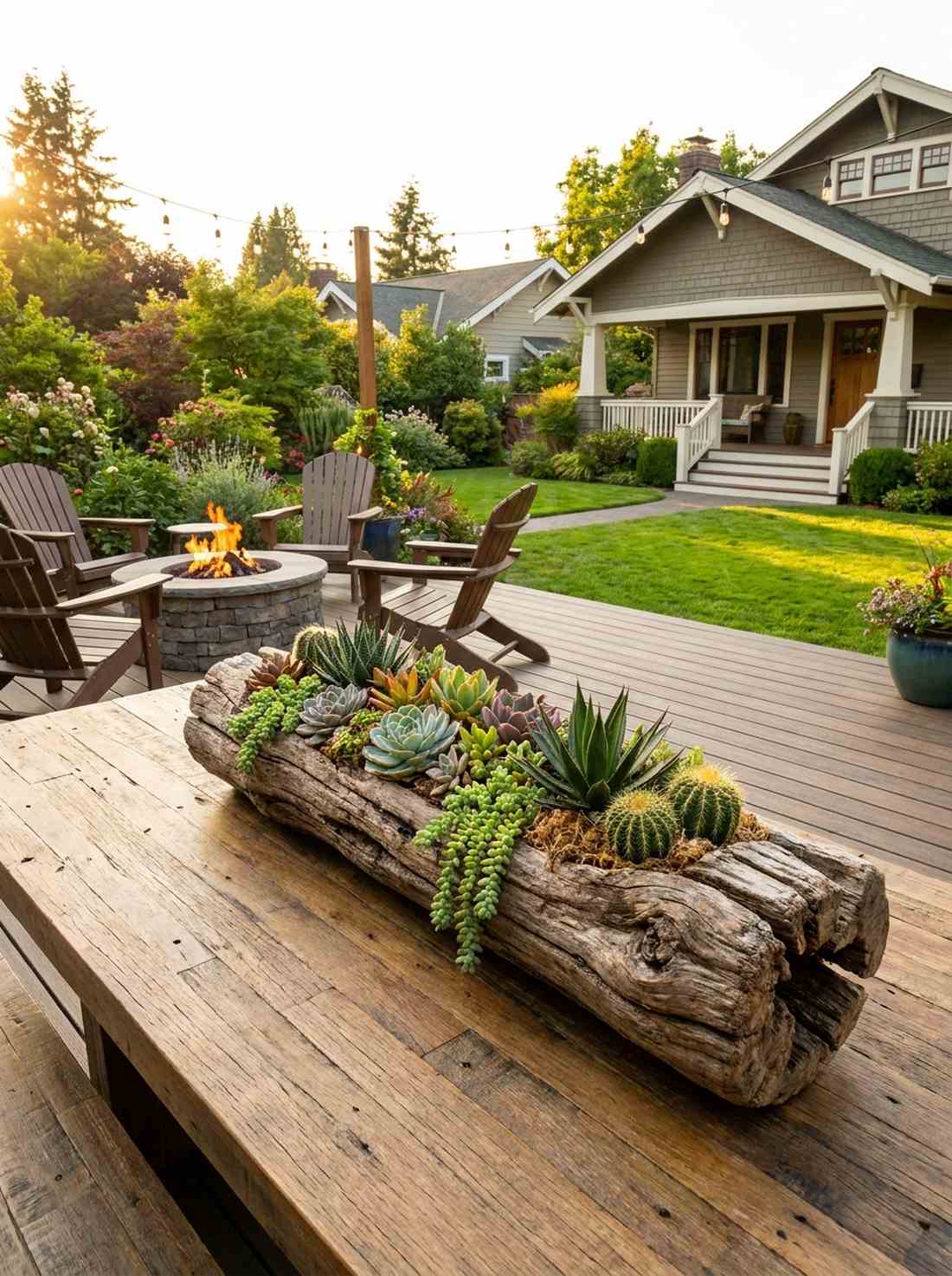 rustic driftwood planters