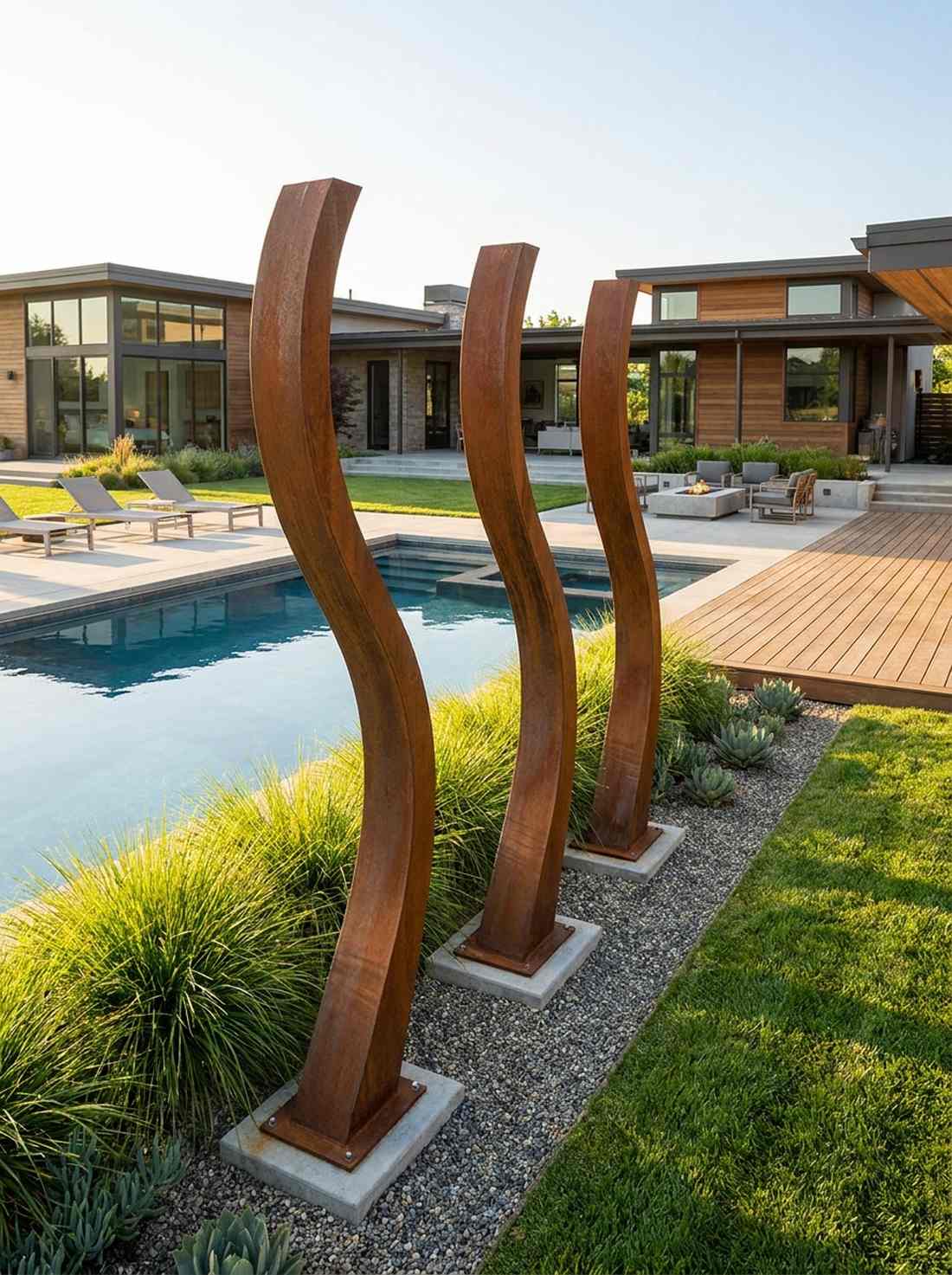 vertical wave sculptures