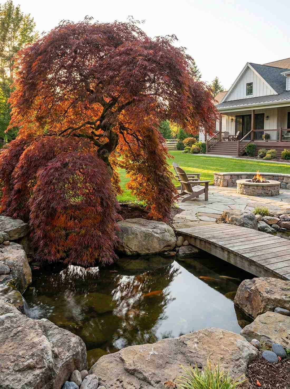 weeping maple over water