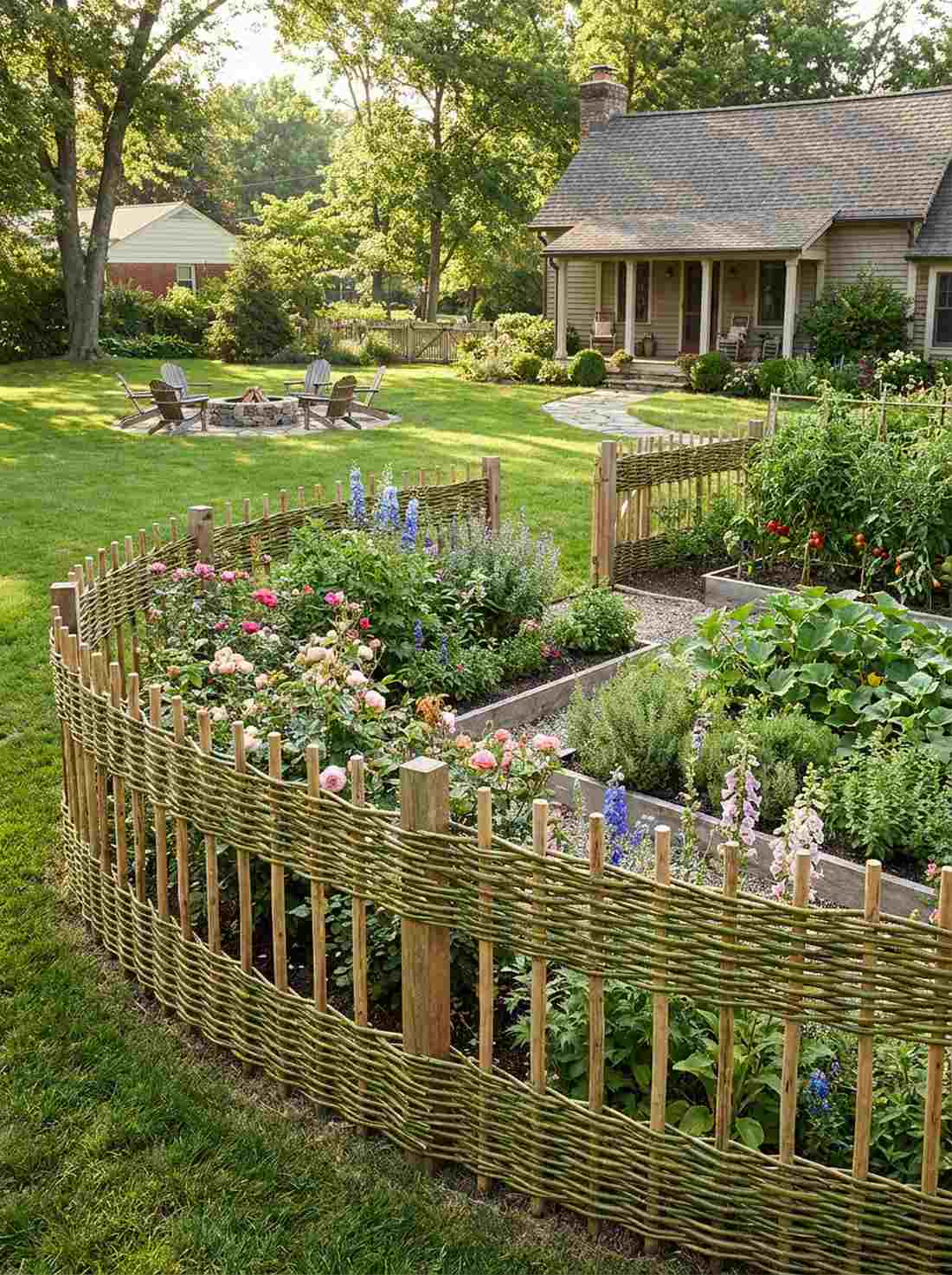 woven branch hurdle fence