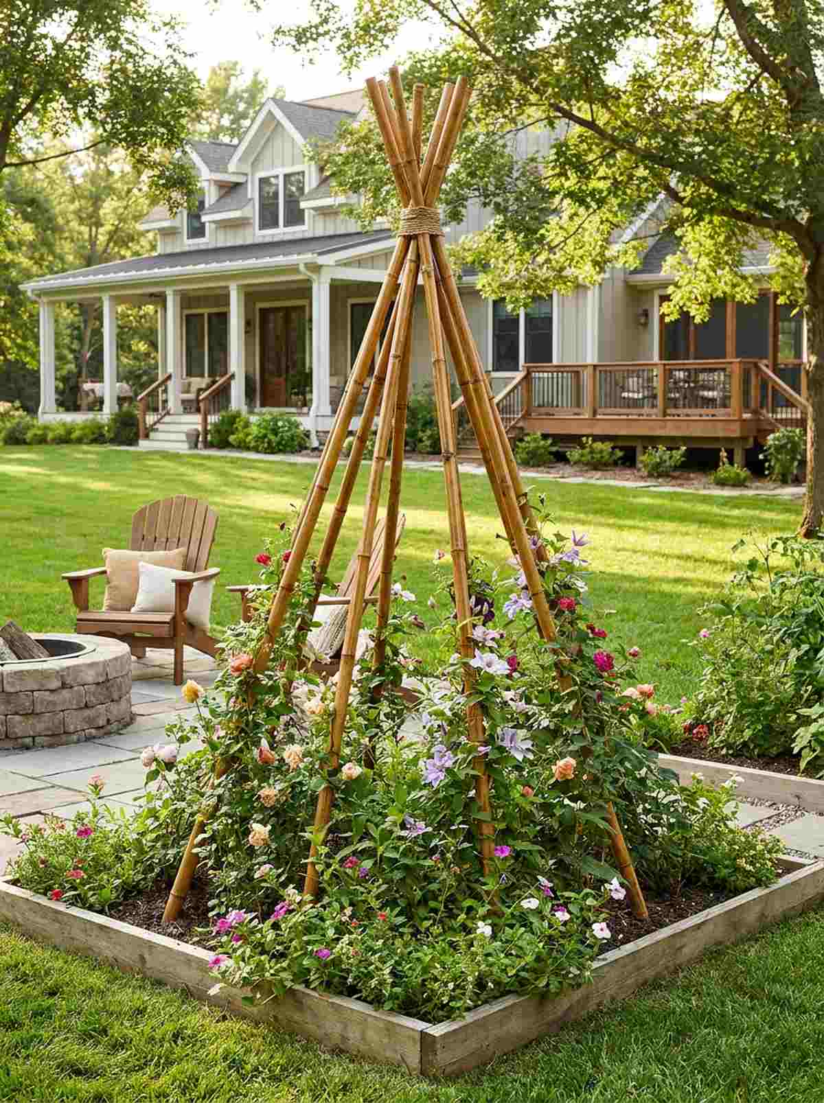 bamboo teepee trellises