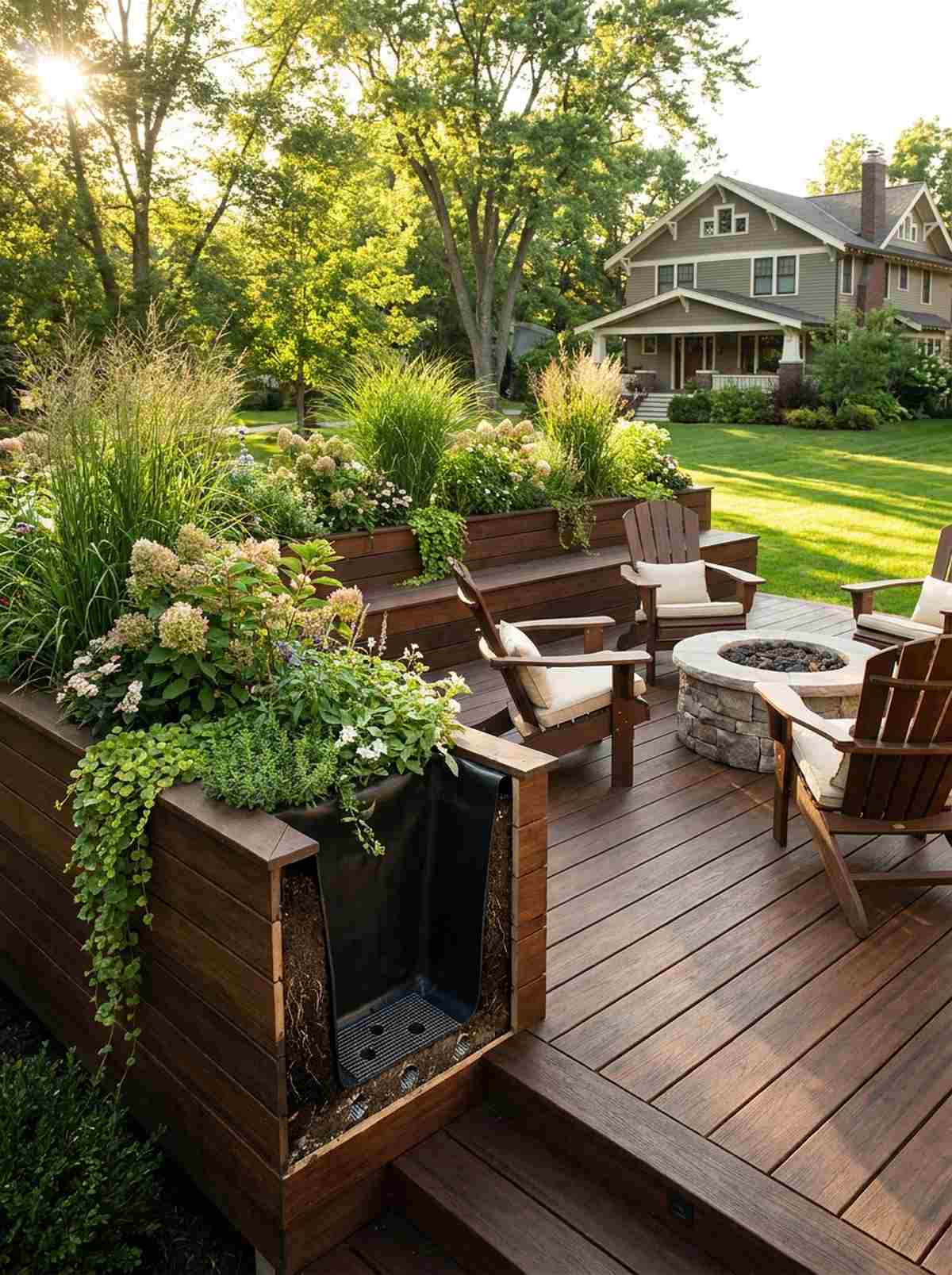 built in planter dividers