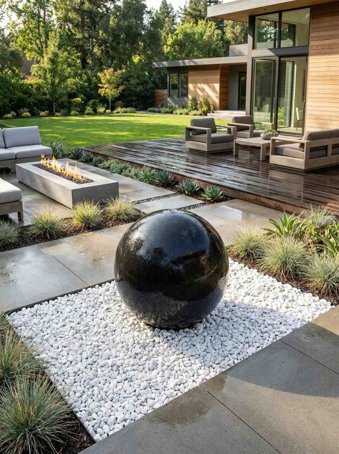carved basalt sphere