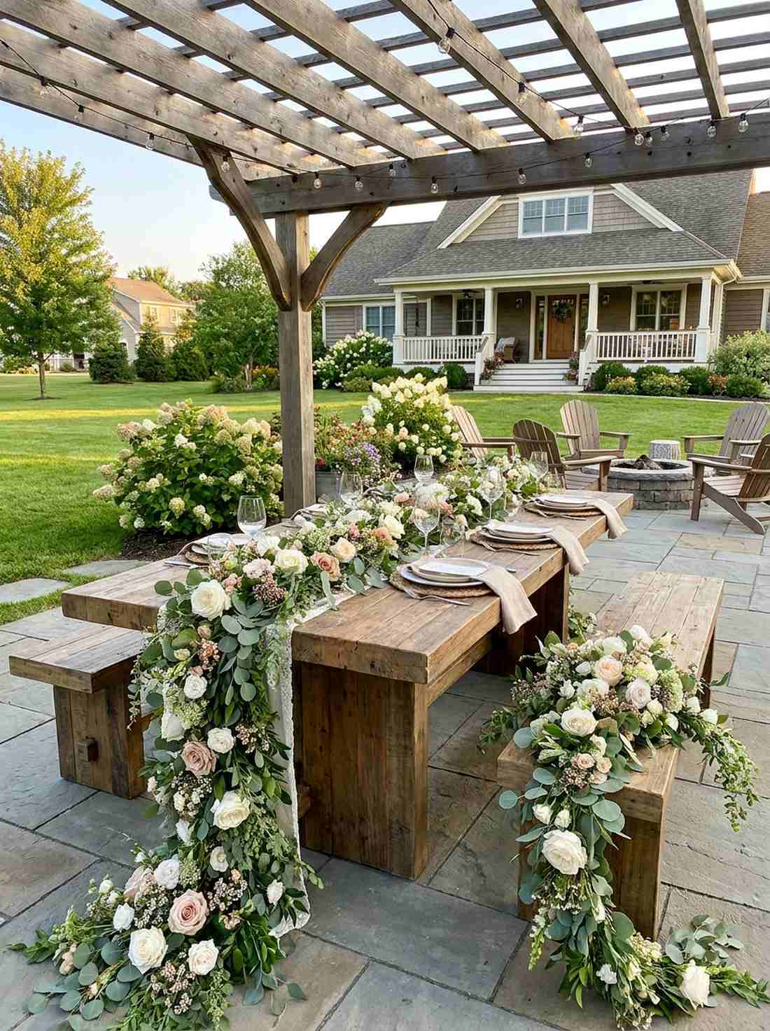 cascading floral runner
