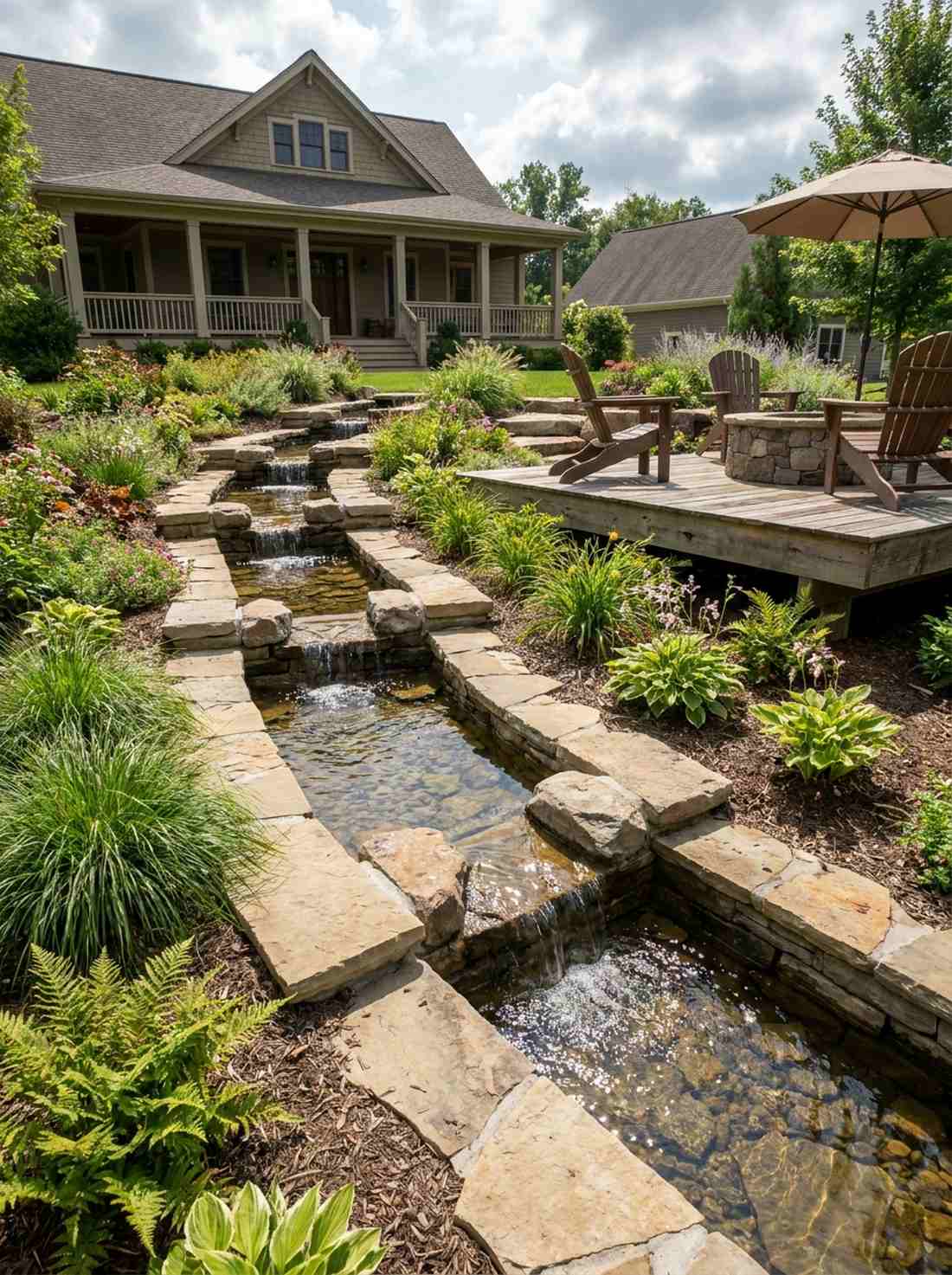 cascading rill channels