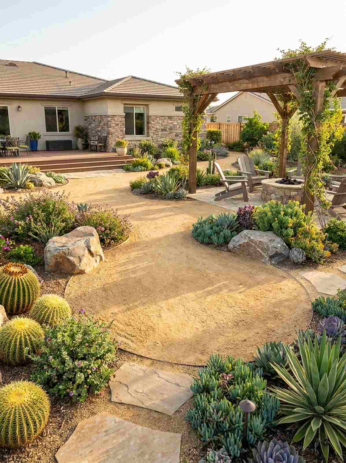 crushed granite xeriscape field