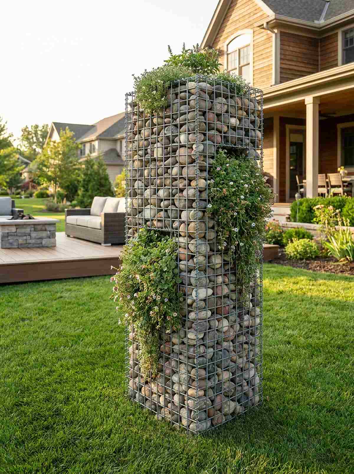 gabion column planting
