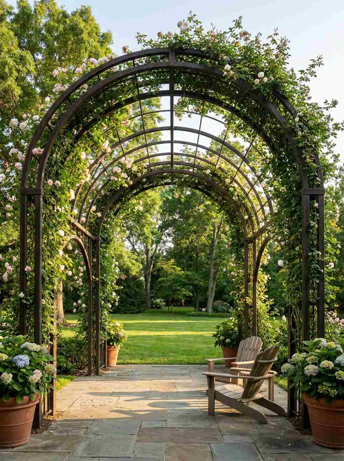 iron arched pergolas