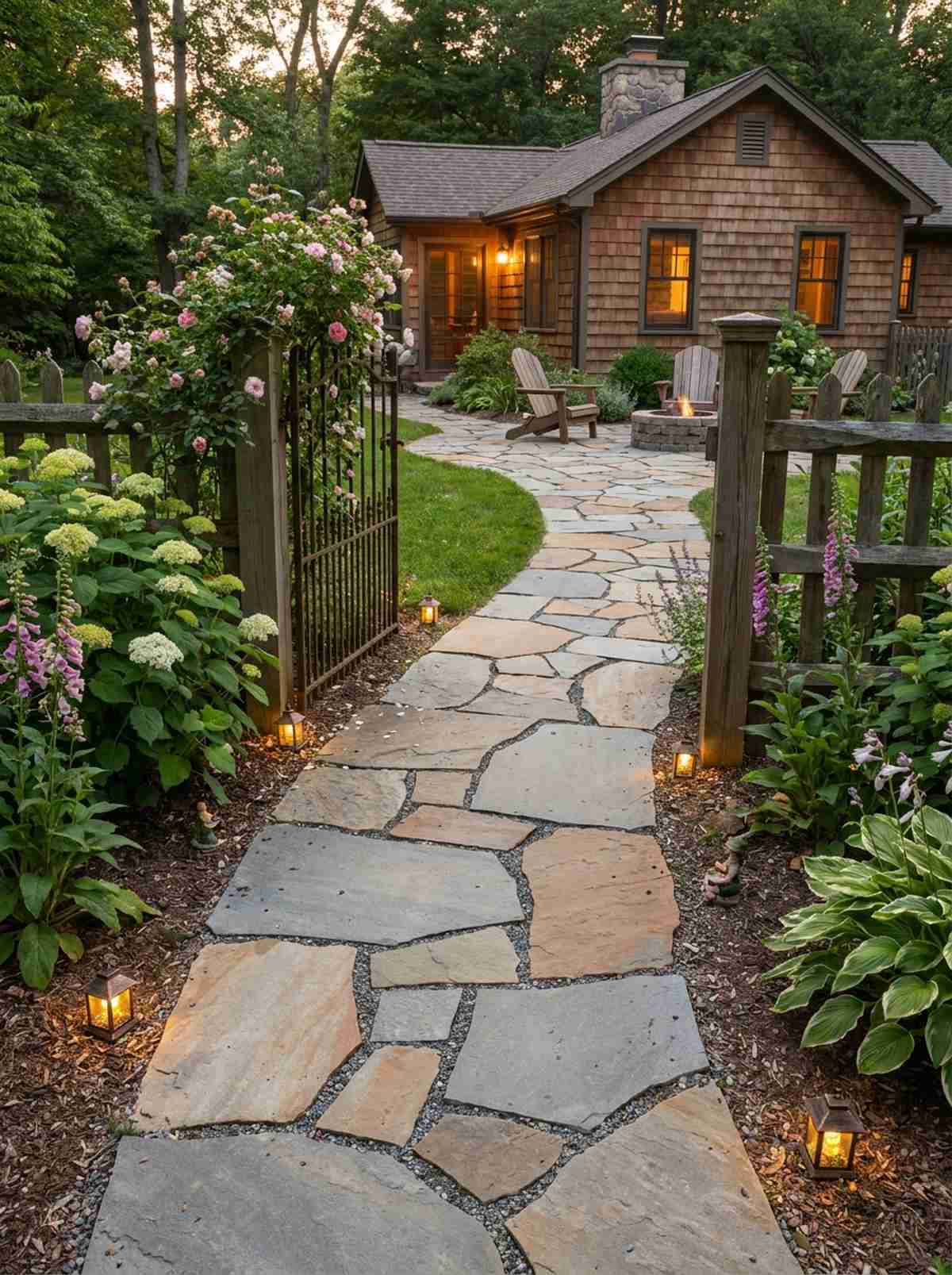 irregular flagstone paths