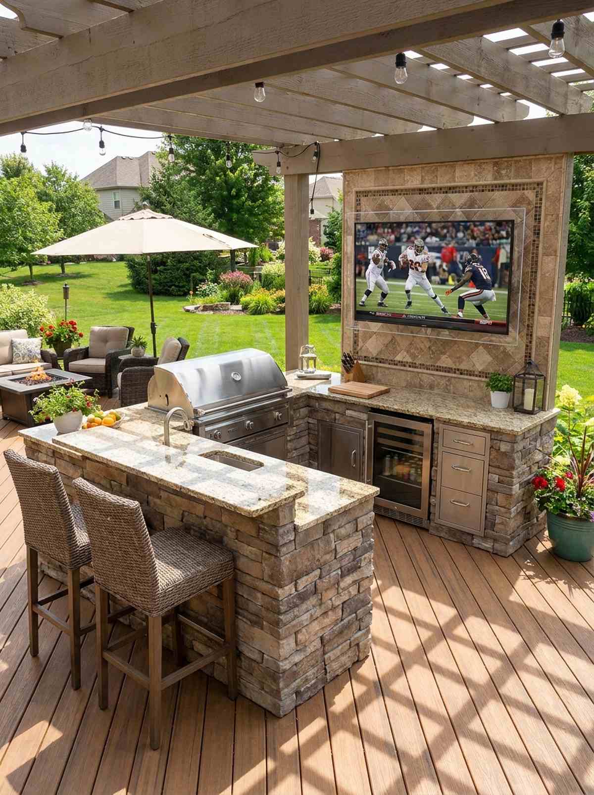 outdoor kitchen bar mount