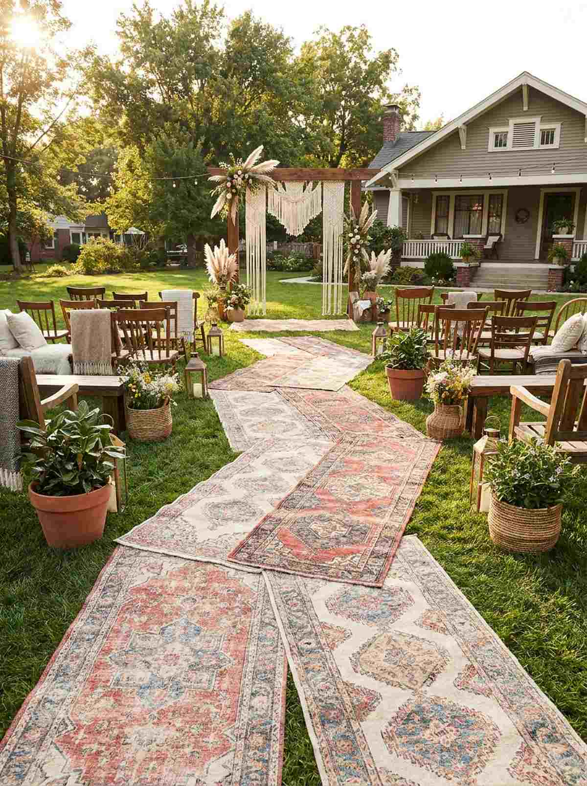outdoor rug pathway