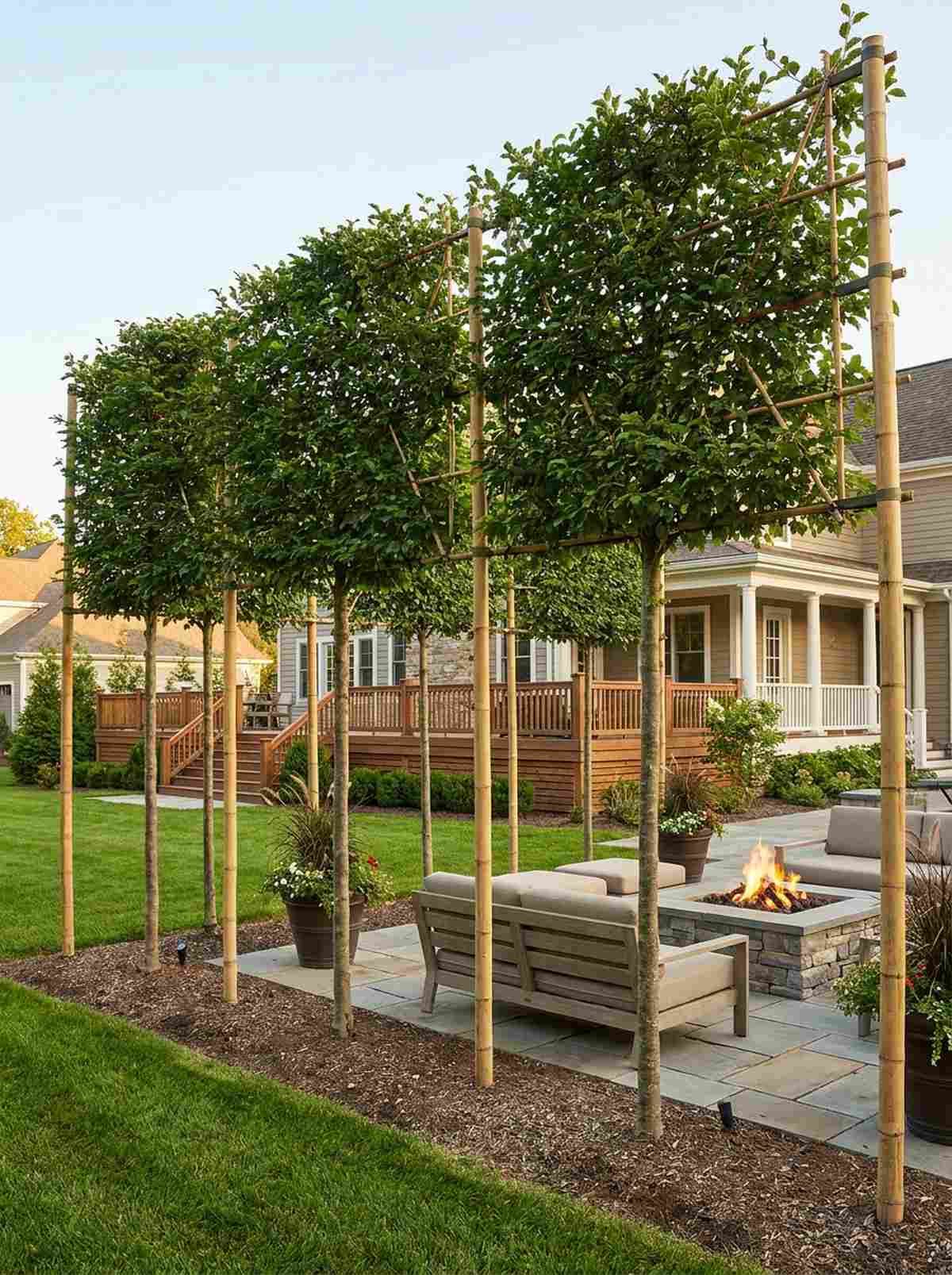 pleached screening trees