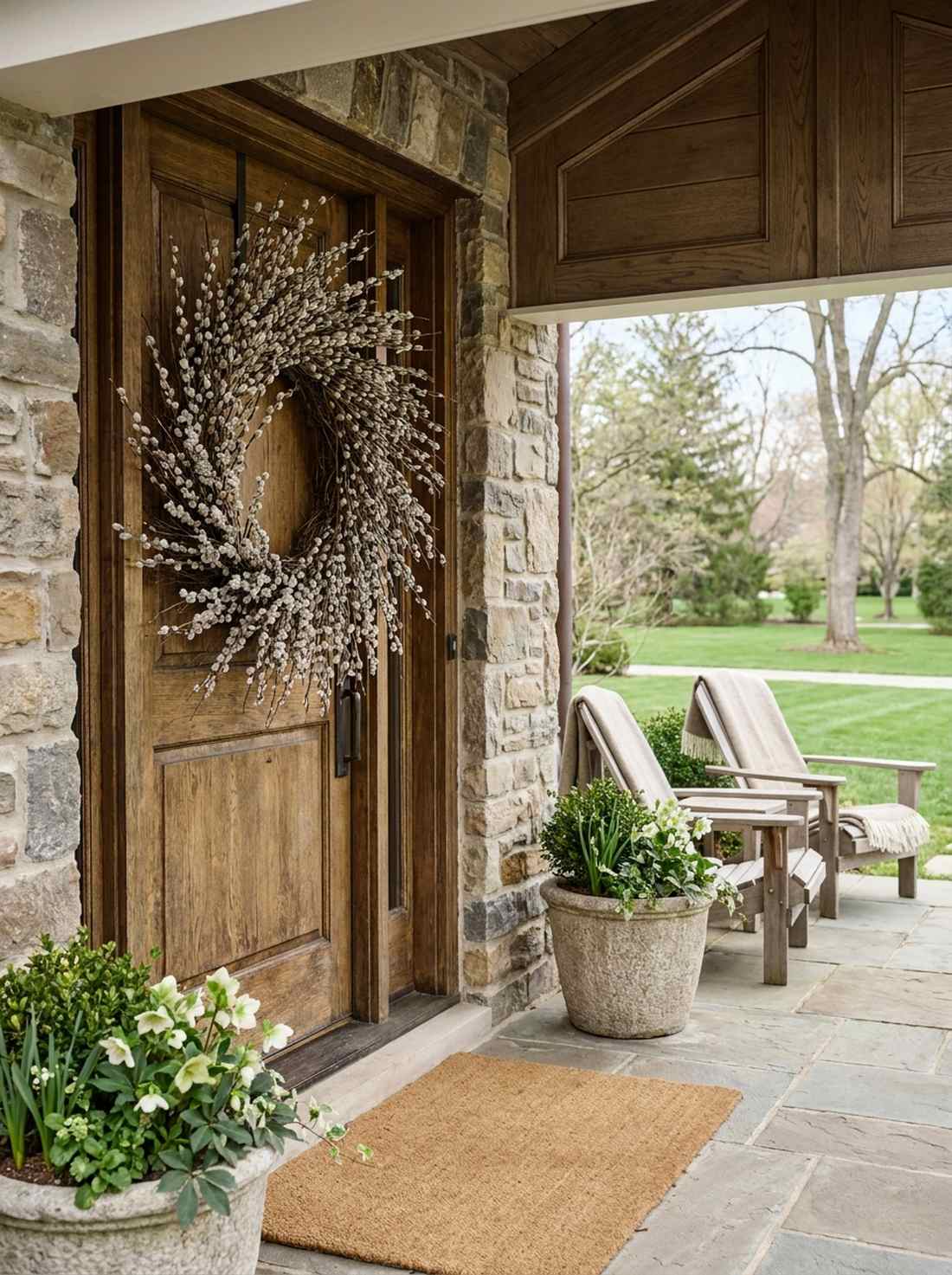 pussy willow natural wreath
