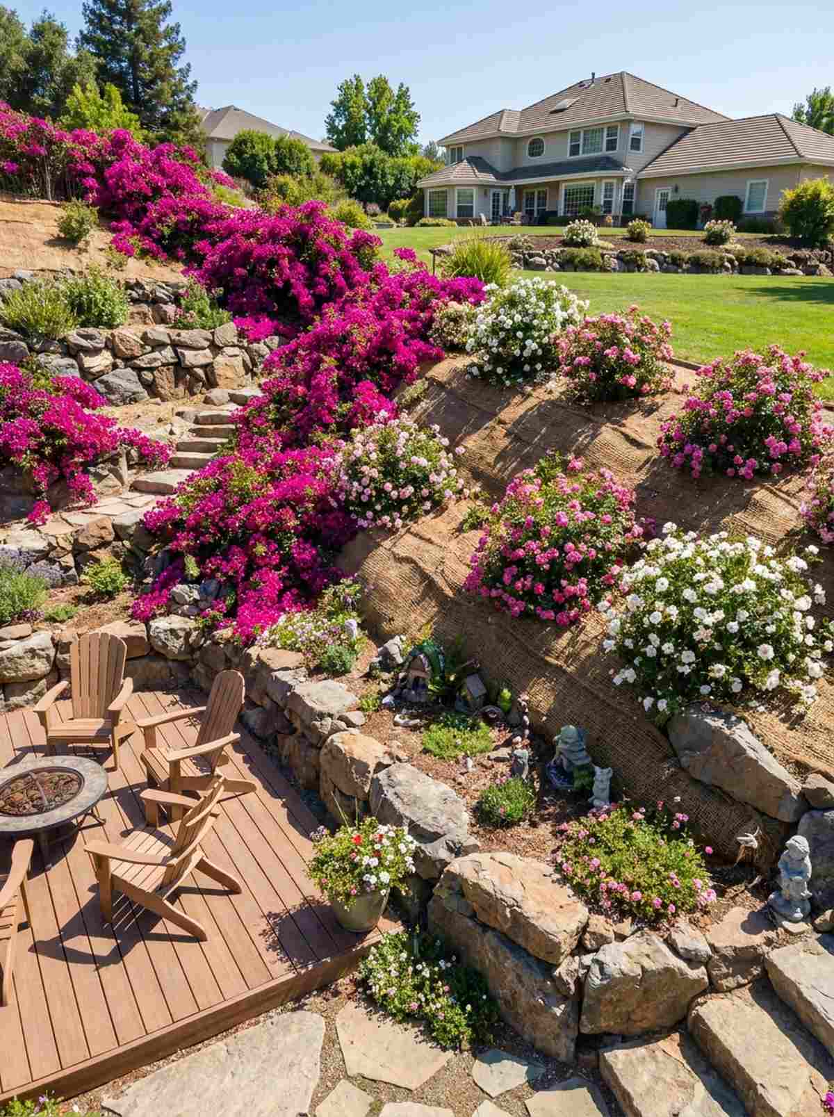 rockrose and bougainvillea slopes