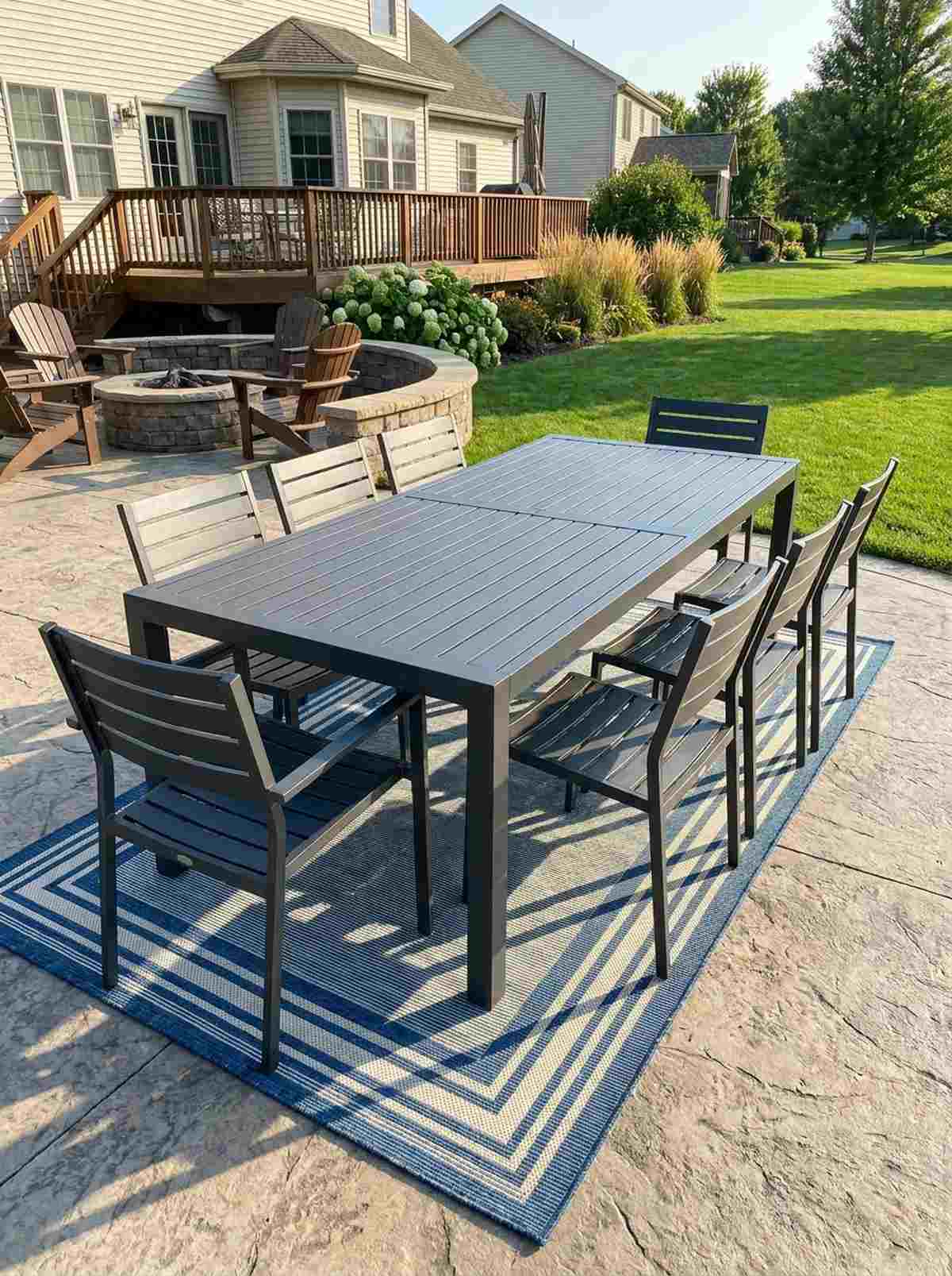 slat top rectangular table