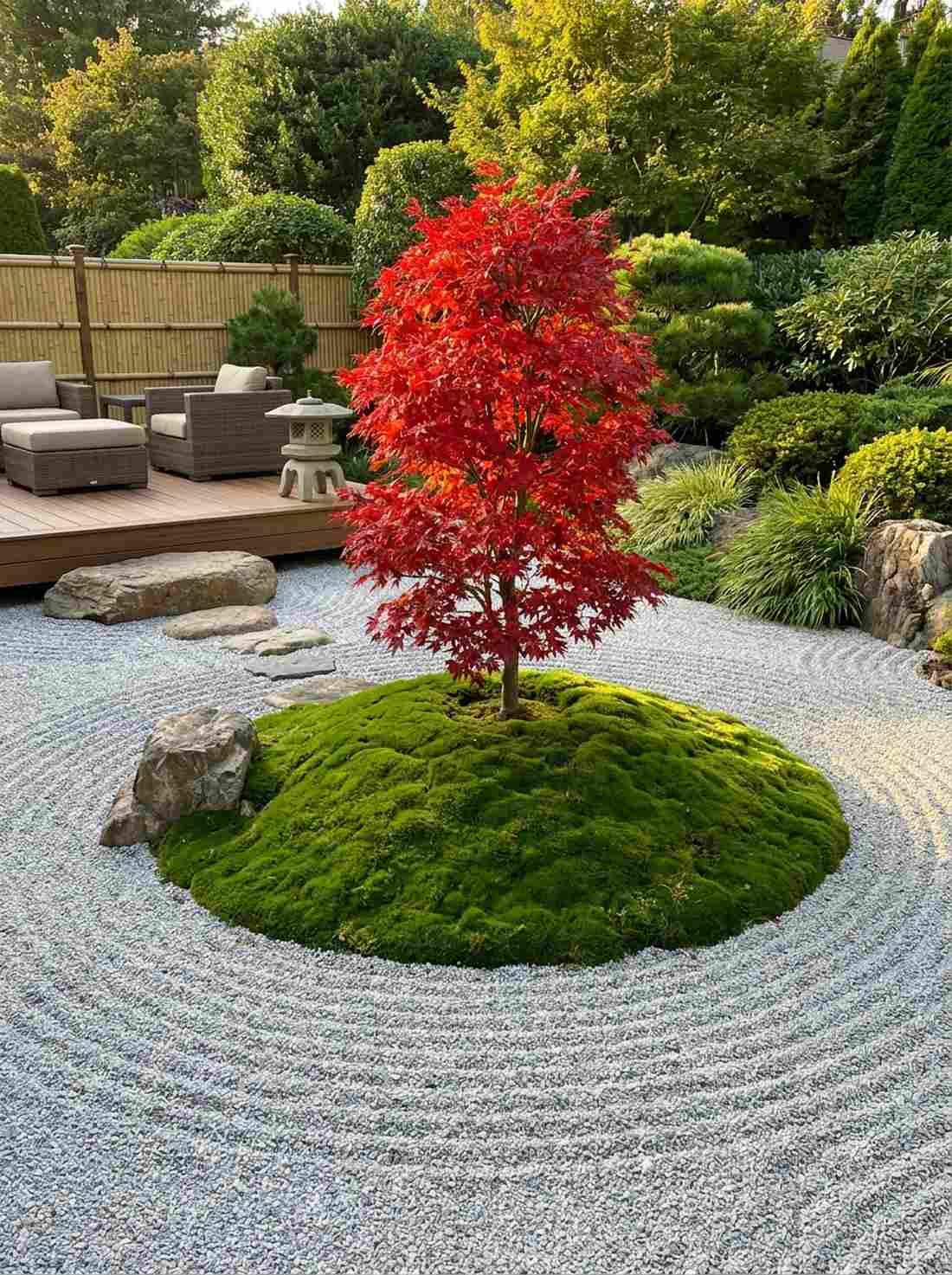 specimen maple on moss mound