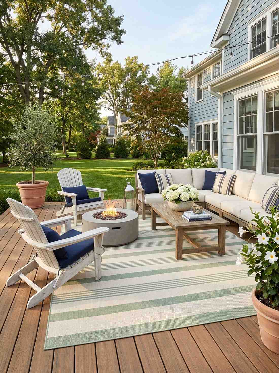 striped outdoor rug