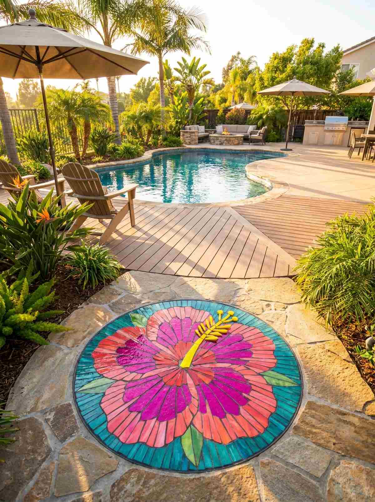 tropical hibiscus display