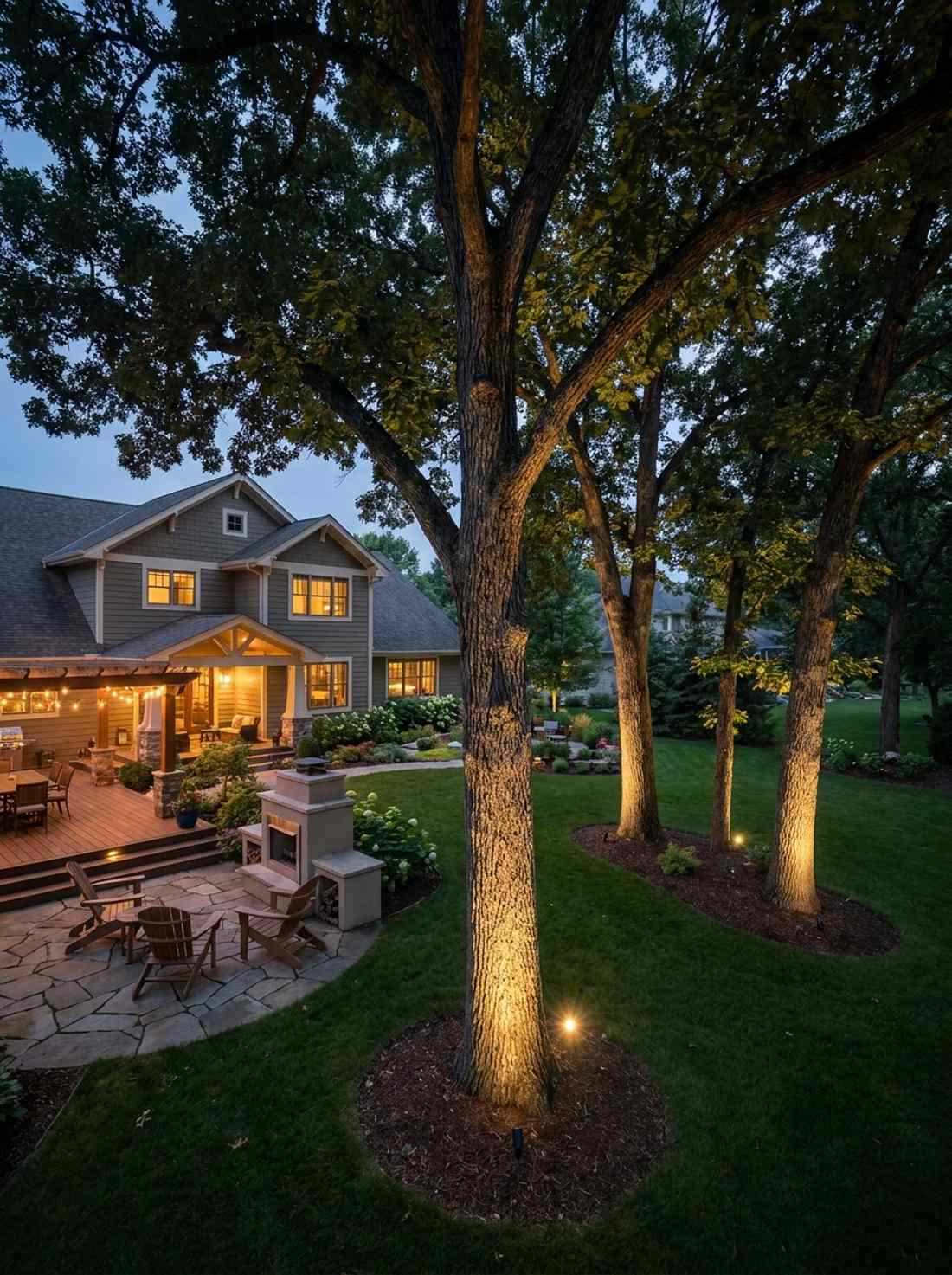 uplighting for tree trunks