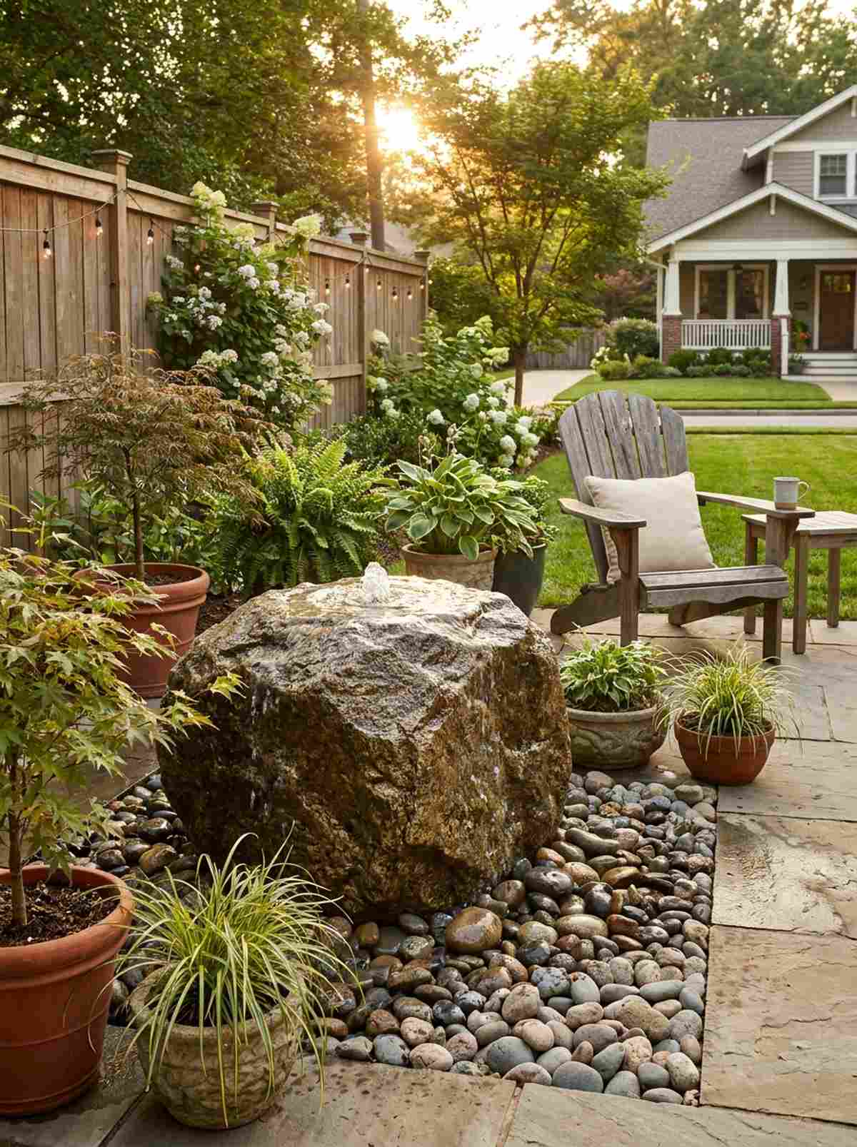 bubbling rock fountain