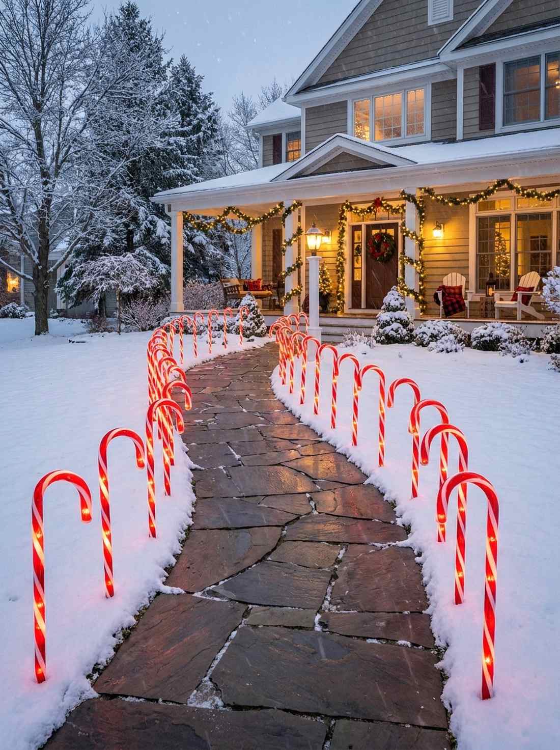 candy cane pathway stakes