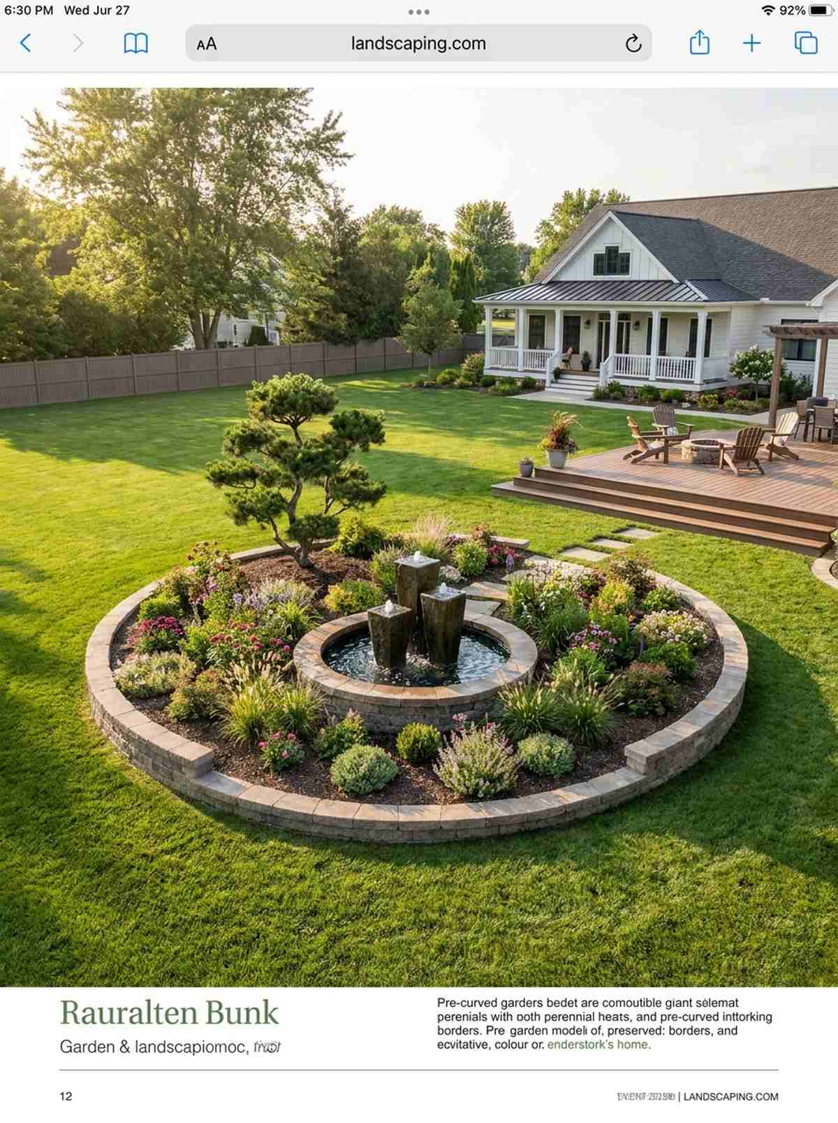 circular focal point garden