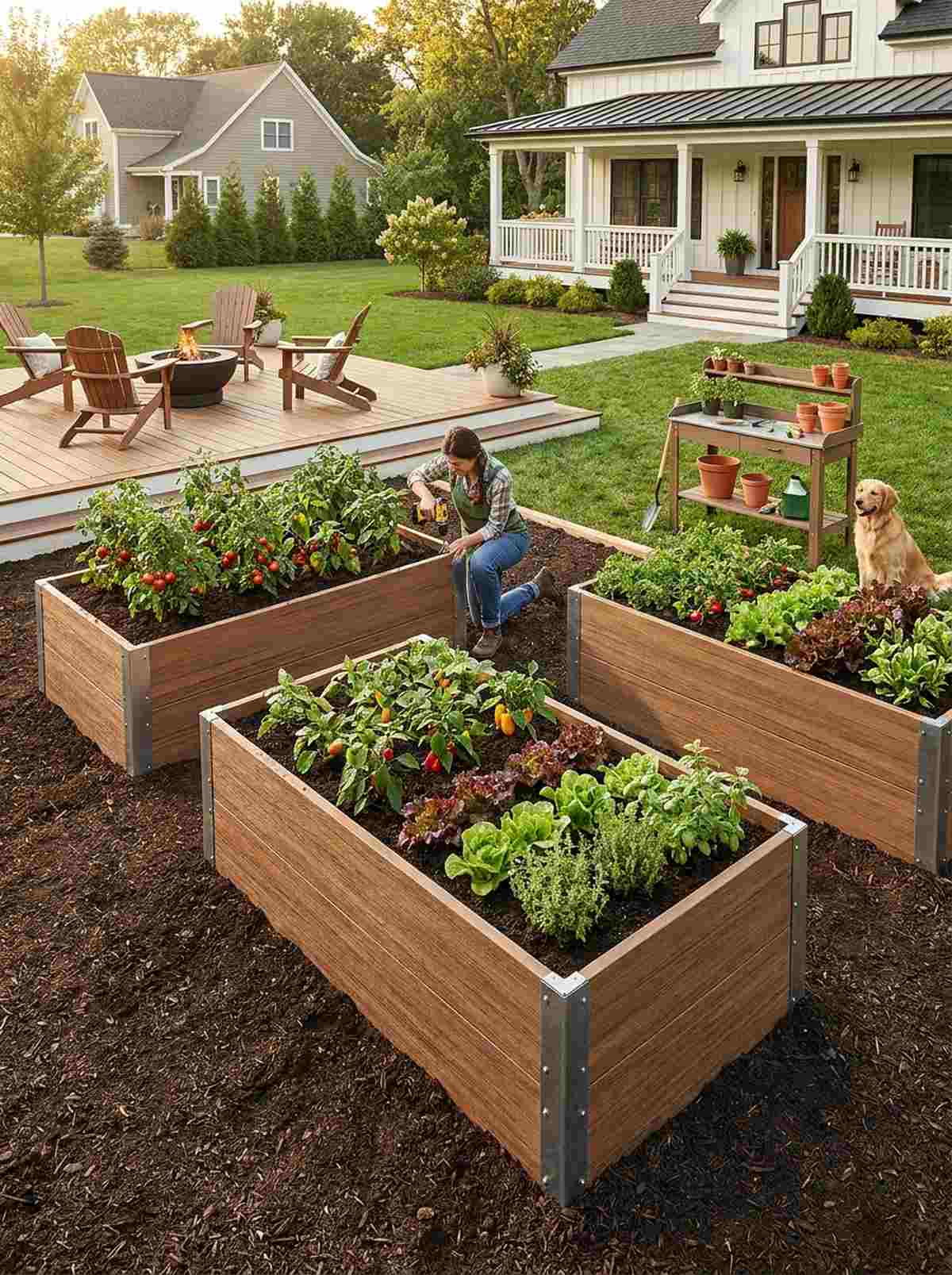 composite wood grain rectangular boxes