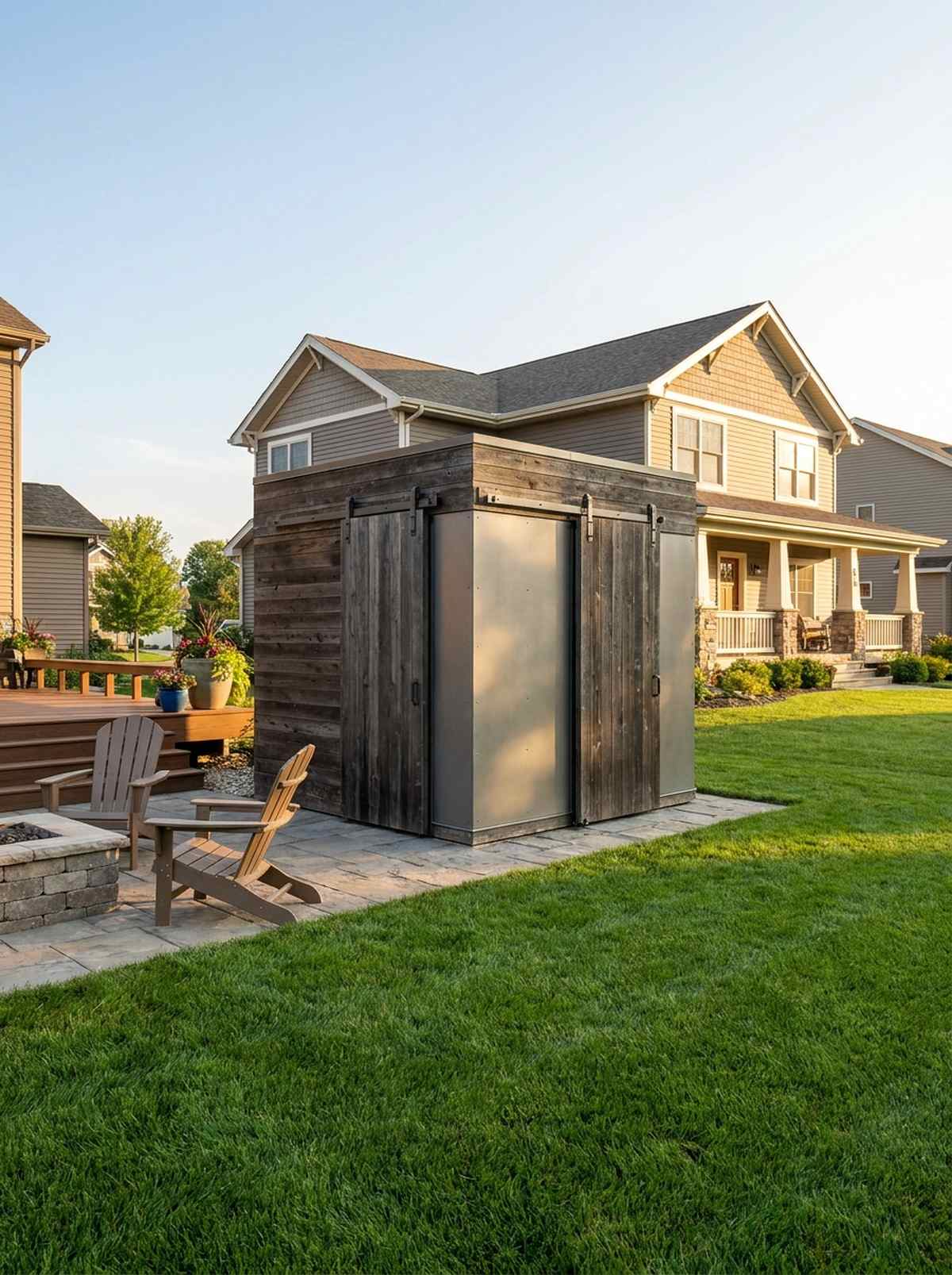 cube design with sliding doors