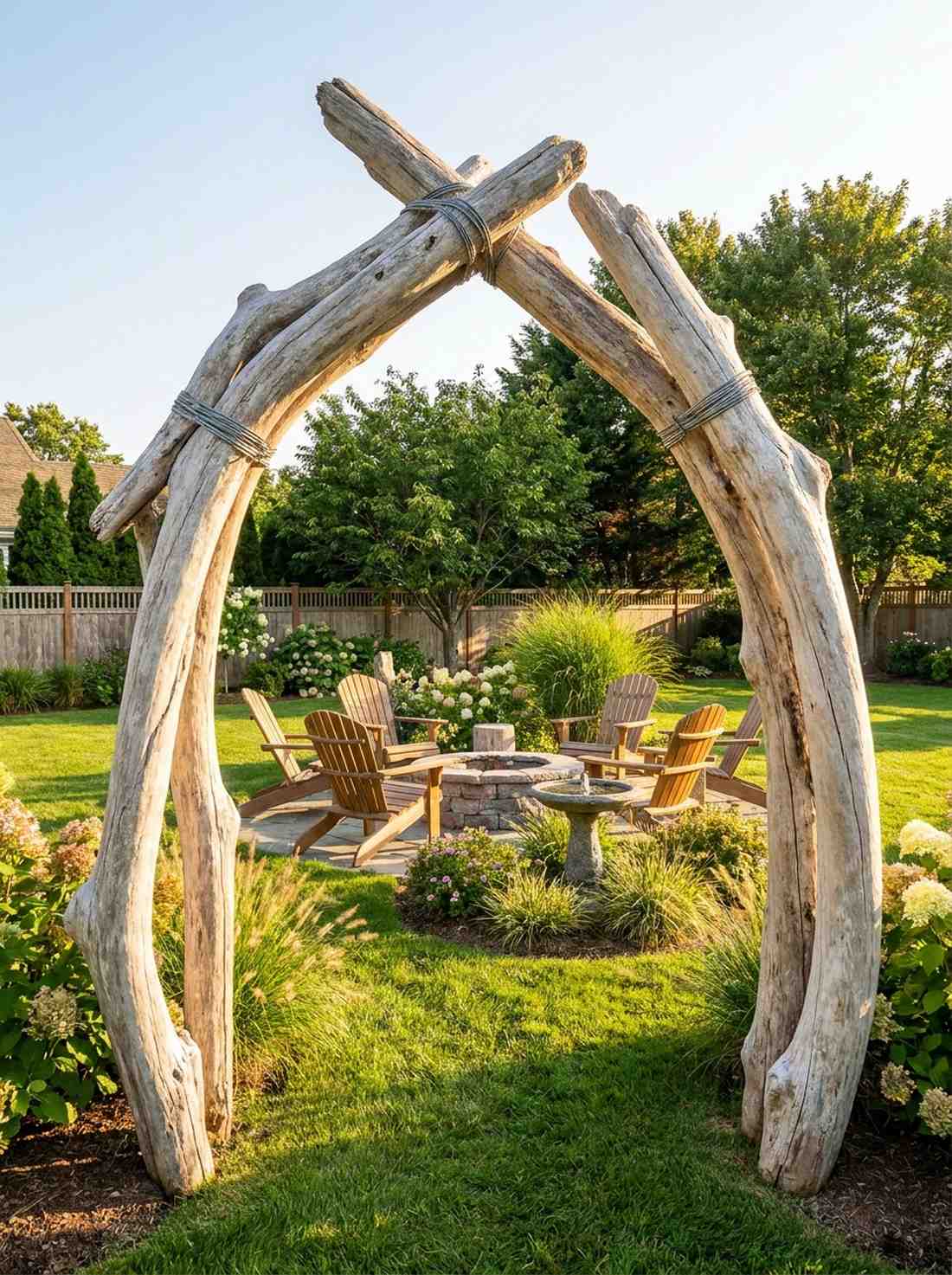 driftwood garden arch